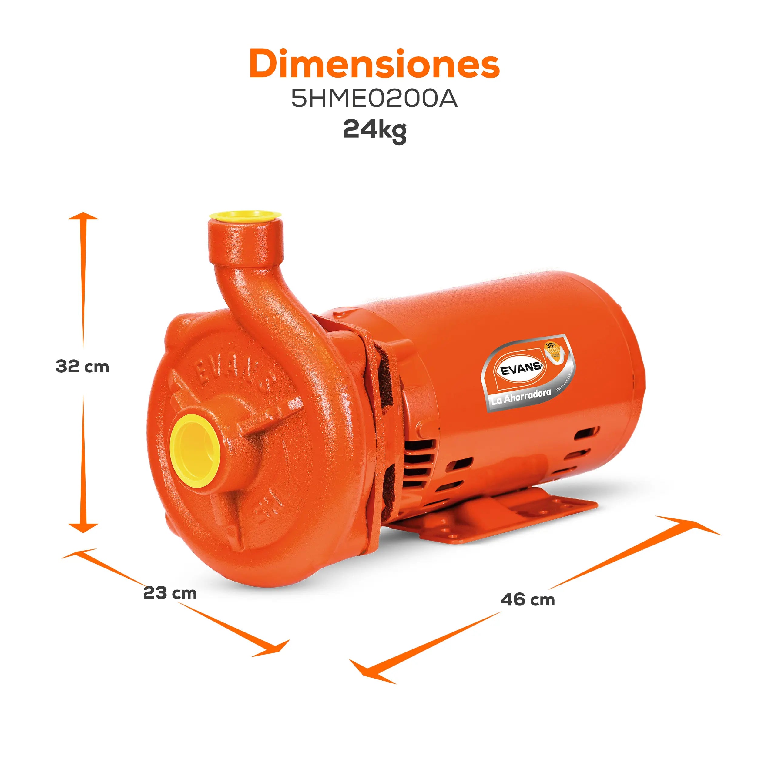 Bomba centrífuga 2 HP 275 LPM 220/440 V trifásico Marca EVANS. Modelo: 5HME0200A