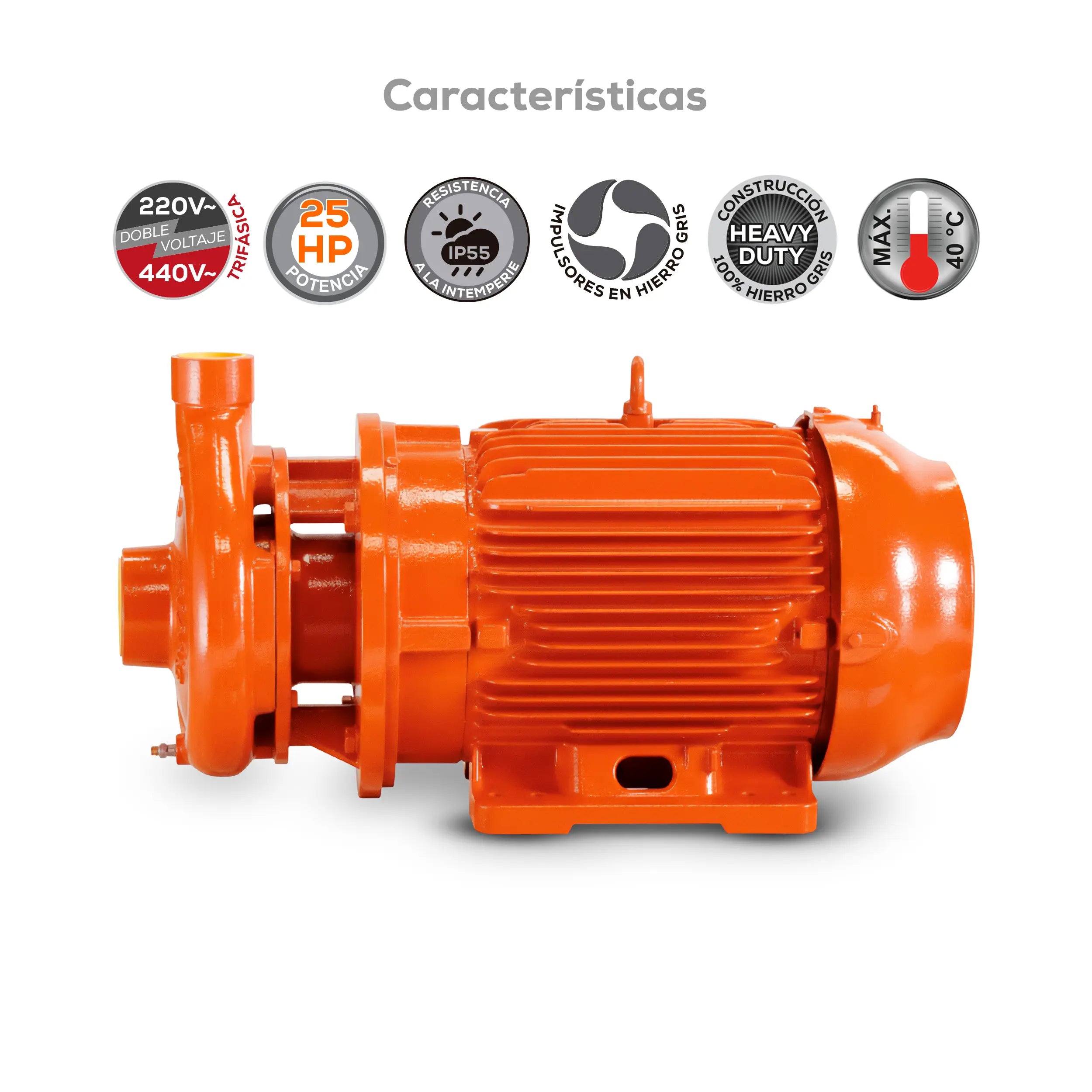 Bomba centrífuga 25 HP 1140 LPM 220/440 V trifásico Marca EVANS. Modelo: 9IME2500