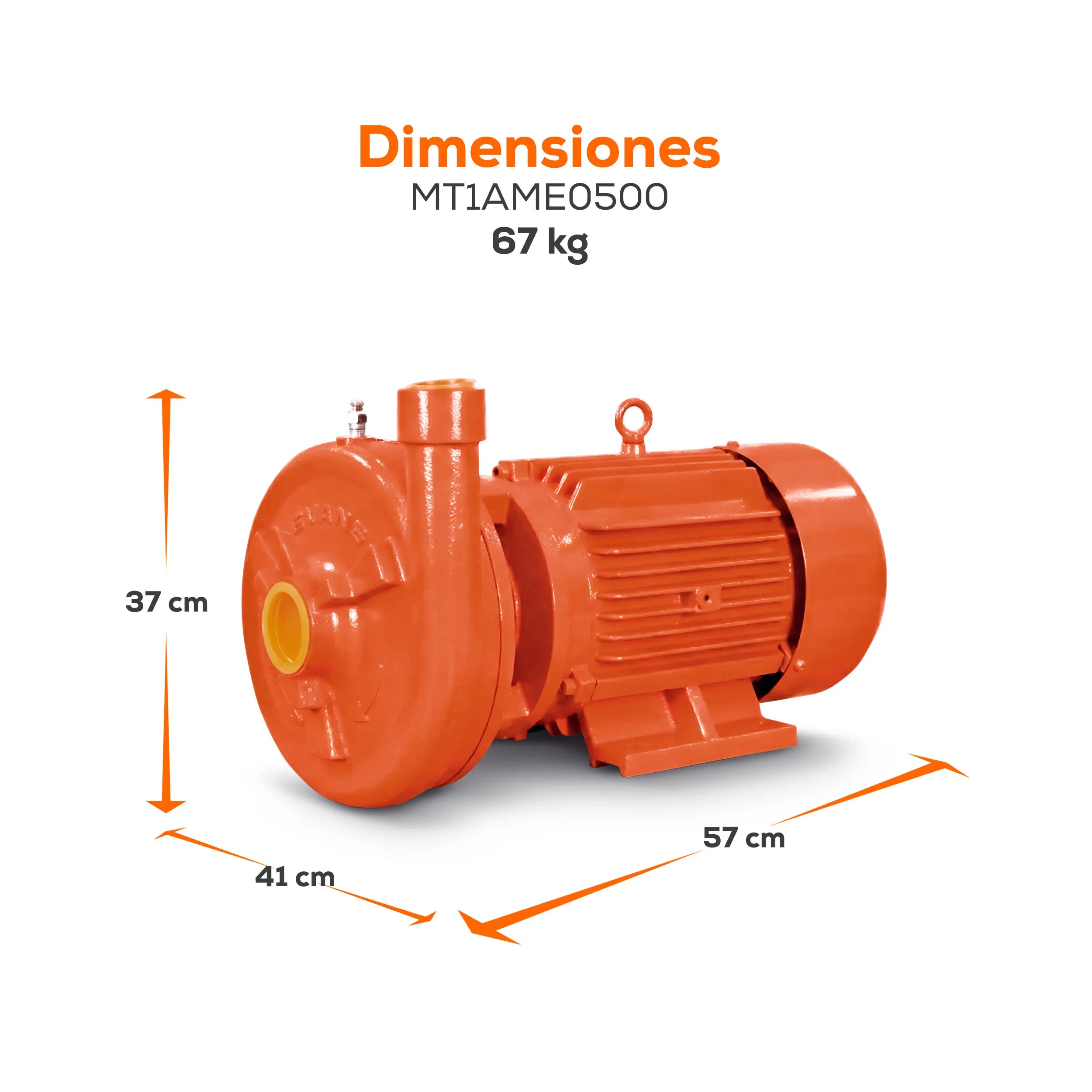Bomba centrífuga 5 HP 511 LPM 220/440 V trifásico Marca EVANS. Modelo: MT1AME0500