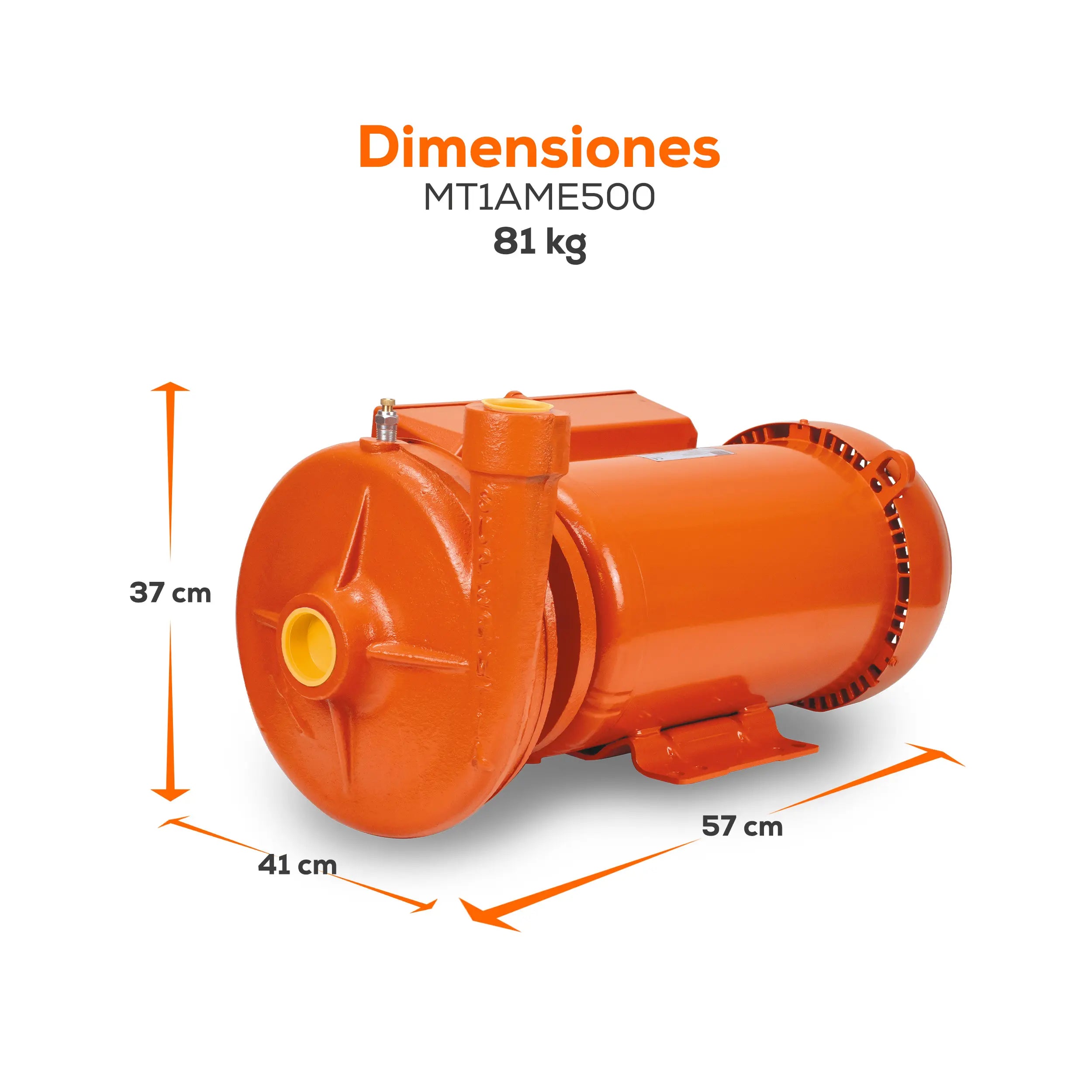 Bomba centrífuga 5 HP 511 LPM 220 V monofásico Marca EVANS. Modelo: MT1AME500