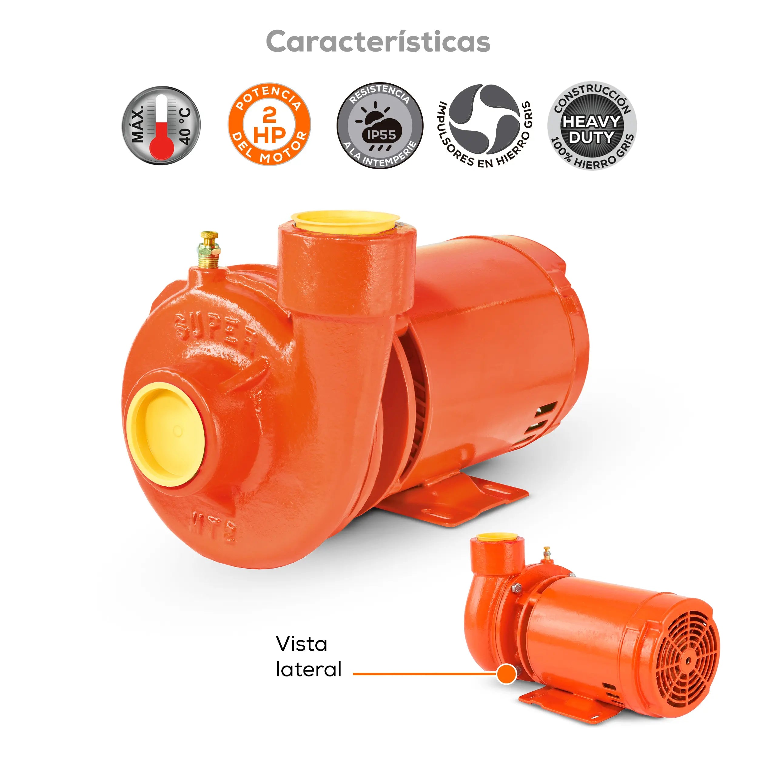 Bomba centrífuga 2 HP 580 LPM 220/440 V trifásico Marca EVANS. Modelo: MT2ME0200A