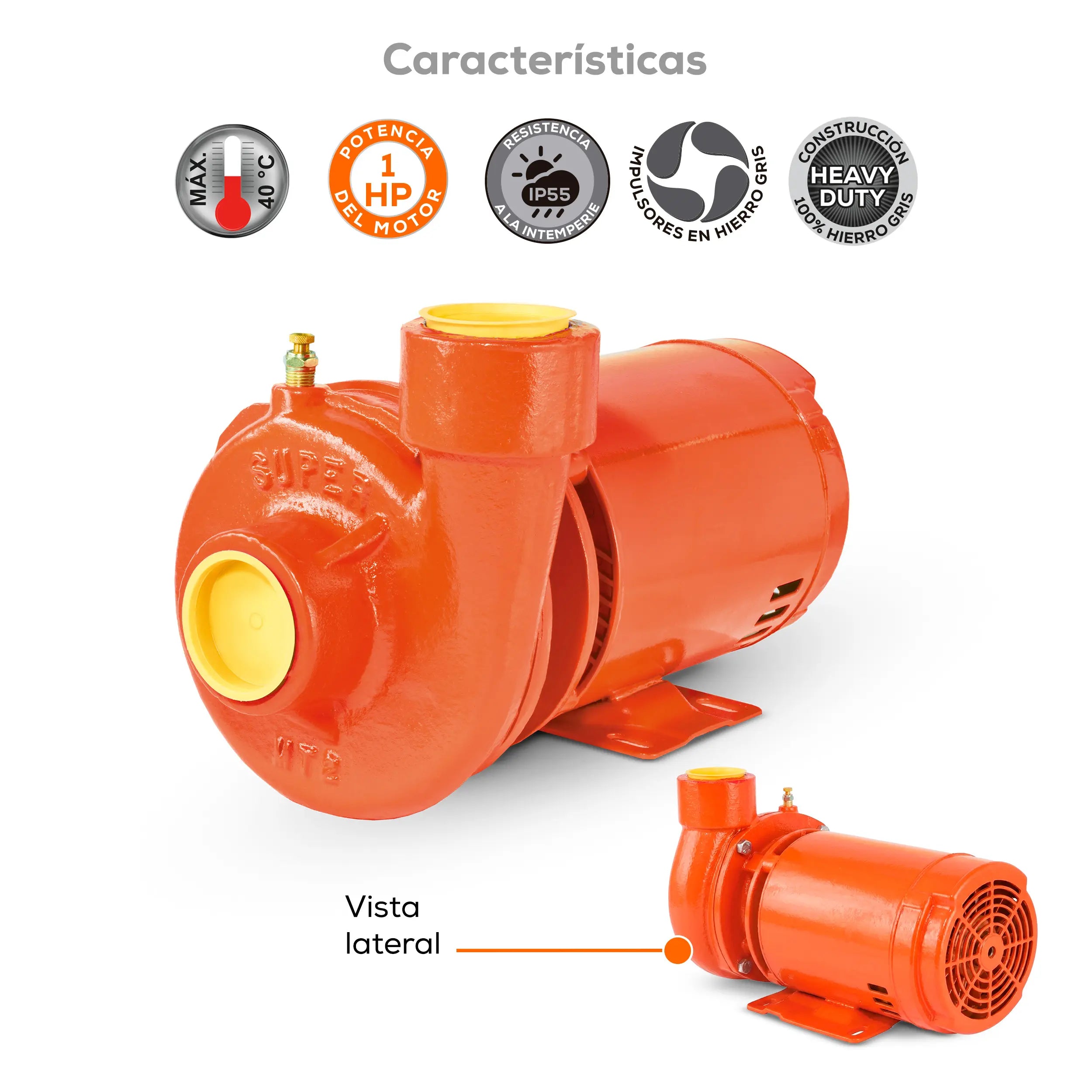 Bomba centrífuga 1 HP 450 LPM 127/220 V monofásico Marca EVANS. Modelo: MT2ME100