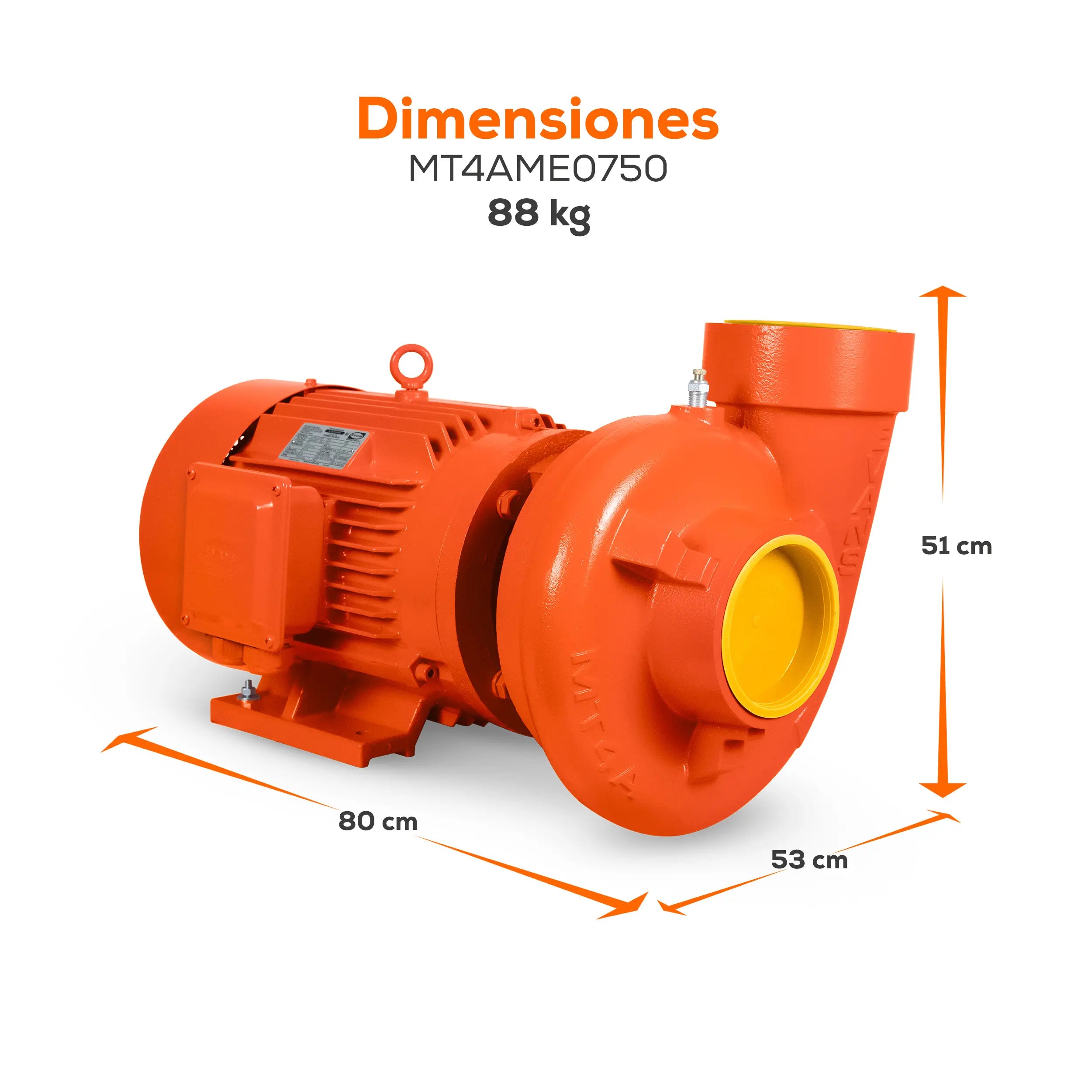 Bomba centrífuga 7.5 HP 2158 LPM 220/440 V trifásico Marca EVANS. Modelo: MT4AME0750