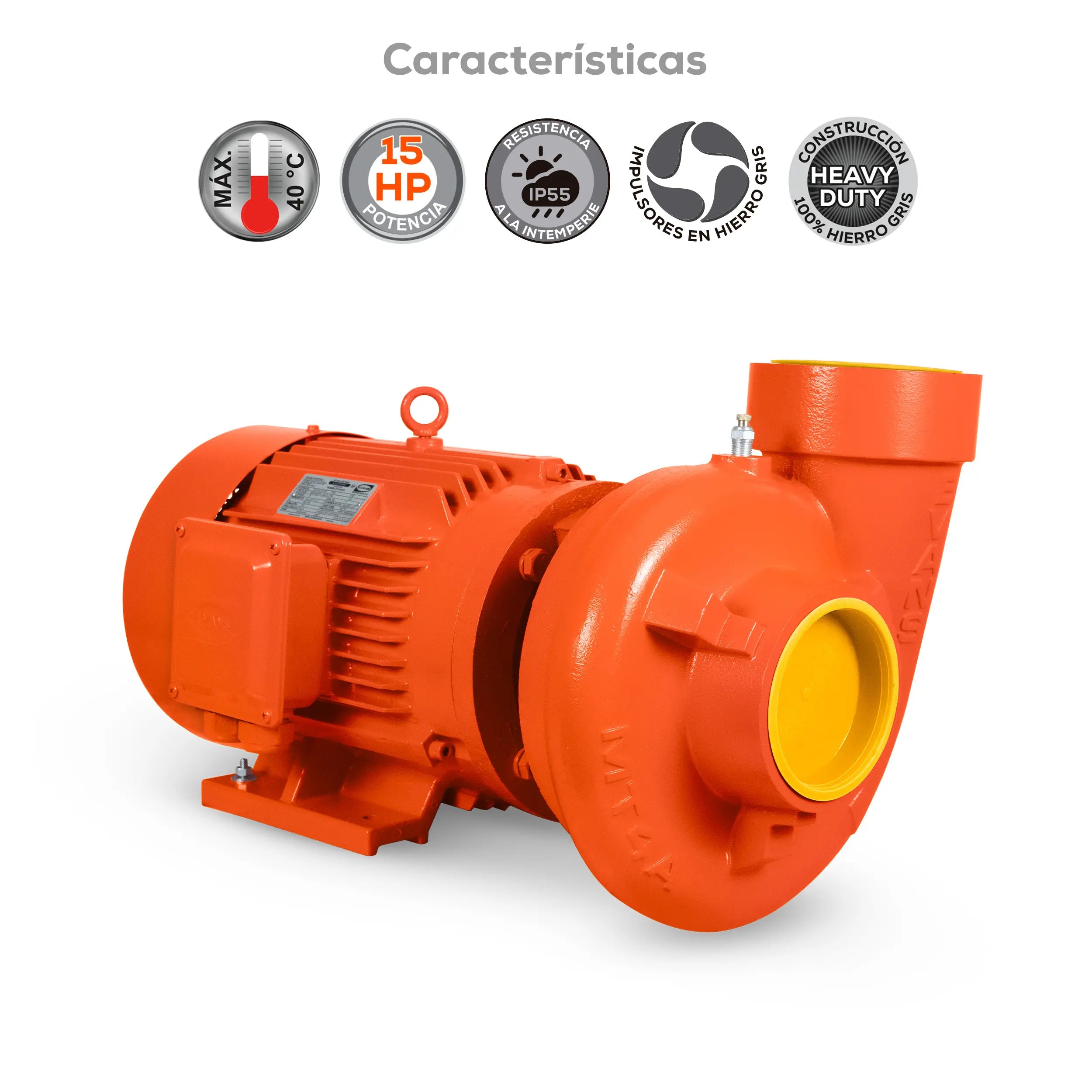 Bomba centrífuga 15 HP 2586 LPM 220/440 V trifásico Marca EVANS. Modelo: MT4AME1500