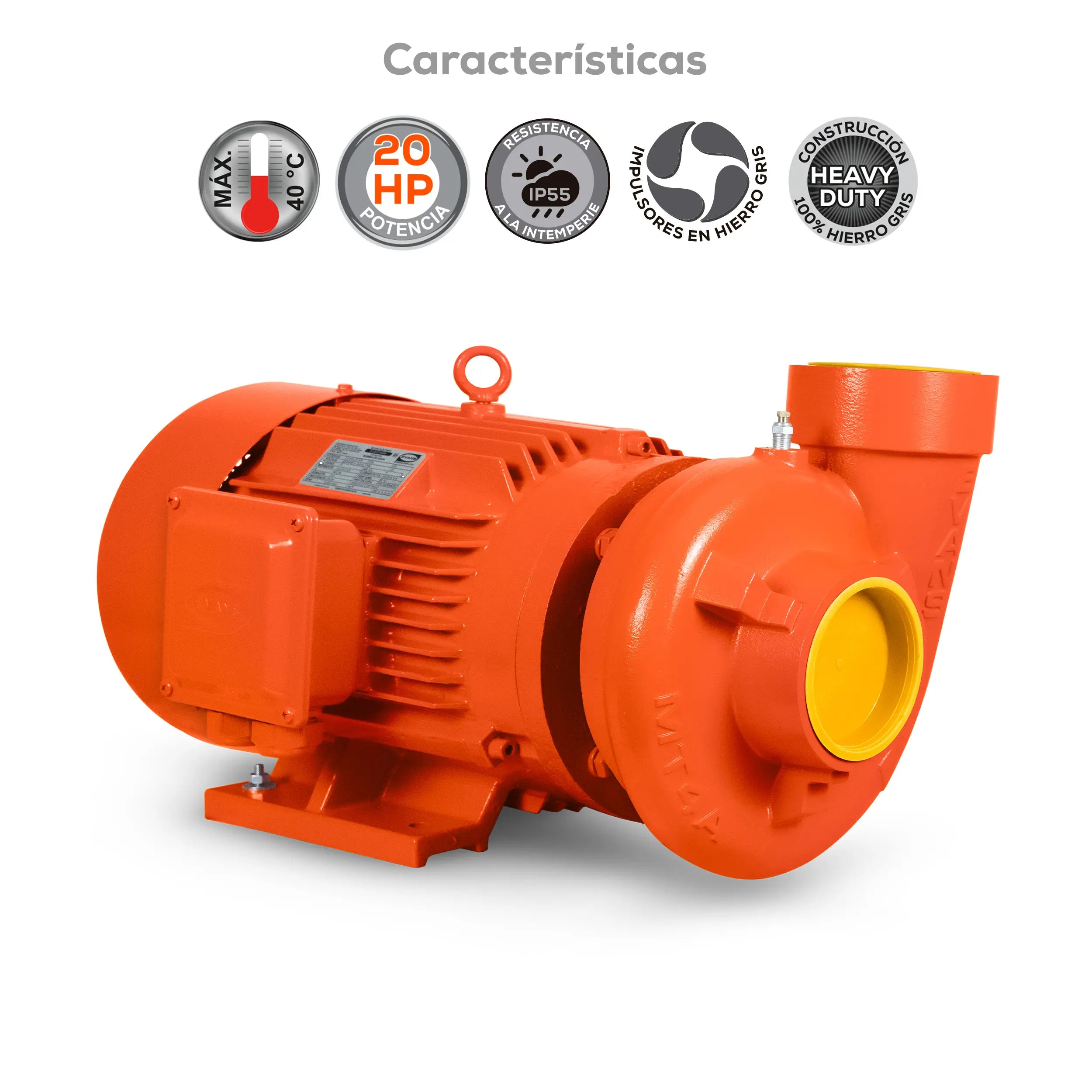 Bomba centrífuga 20 HP 2400 LPM 220/440 V trifásico Marca EVANS. Modelo: MT4AME2000