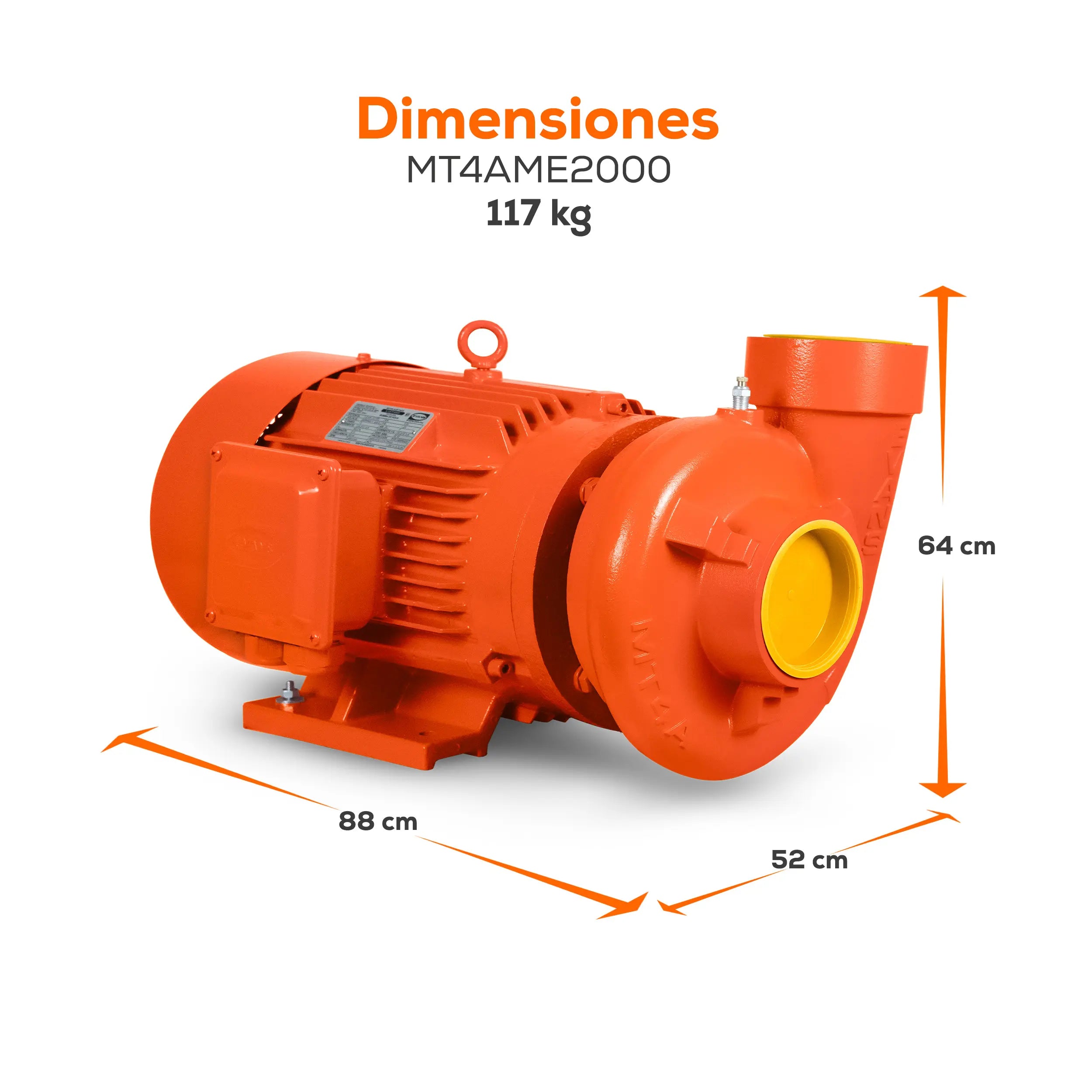 Bomba centrífuga 20 HP 2400 LPM 220/440 V trifásico Marca EVANS. Modelo: MT4AME2000
