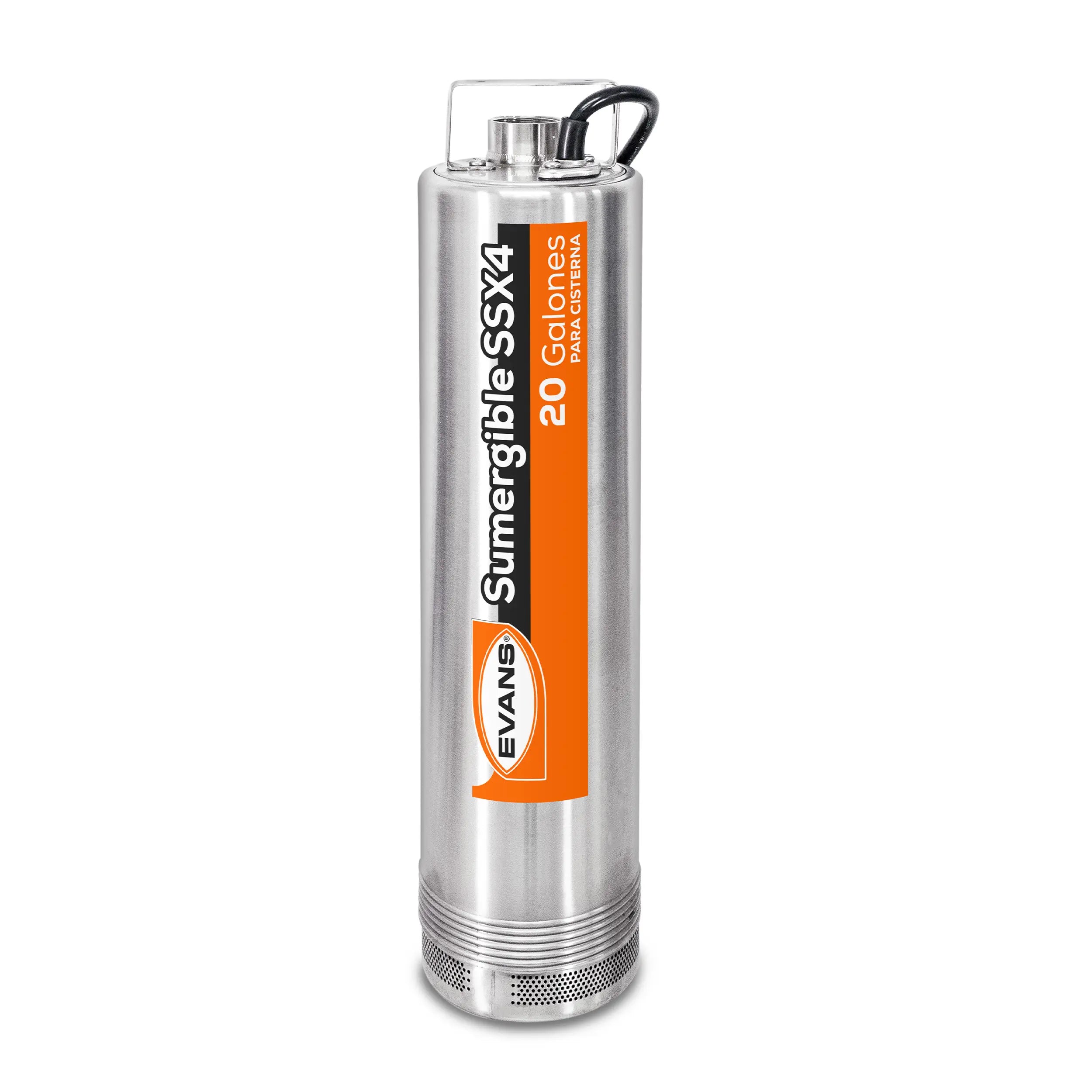 Bomba sumergible para cisterna 2 HP 220 V trifásico Marca EVANS. Modelo: SSX4ME0200G-I