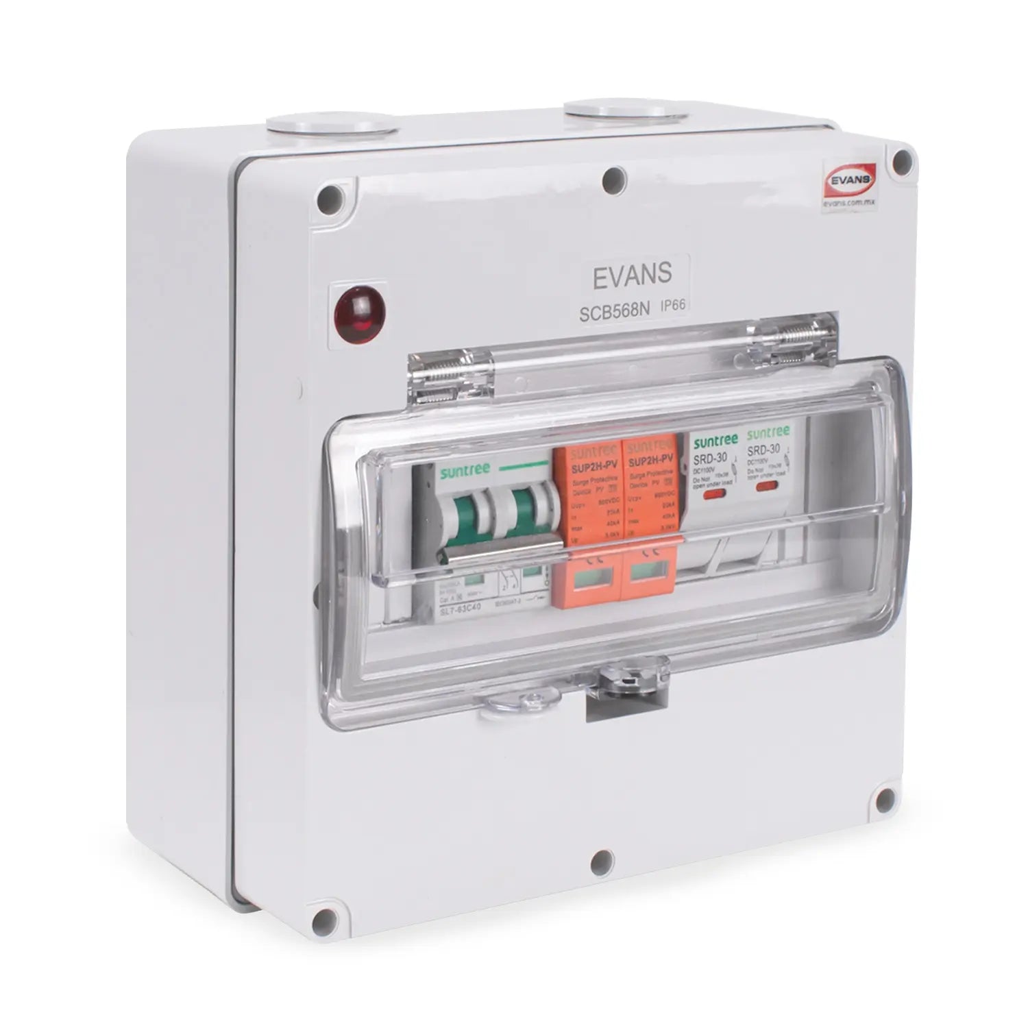 Caja de Protecciones SolarMaster Marca EVANS. Modelo: AB-CP-MASTER