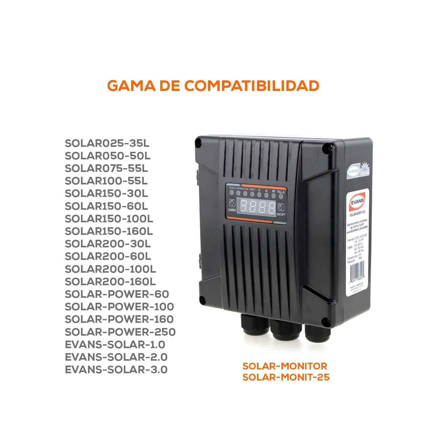 Caja de Protecciones Solar Mini Marca EVANS. Modelo: AB-CP-MINI