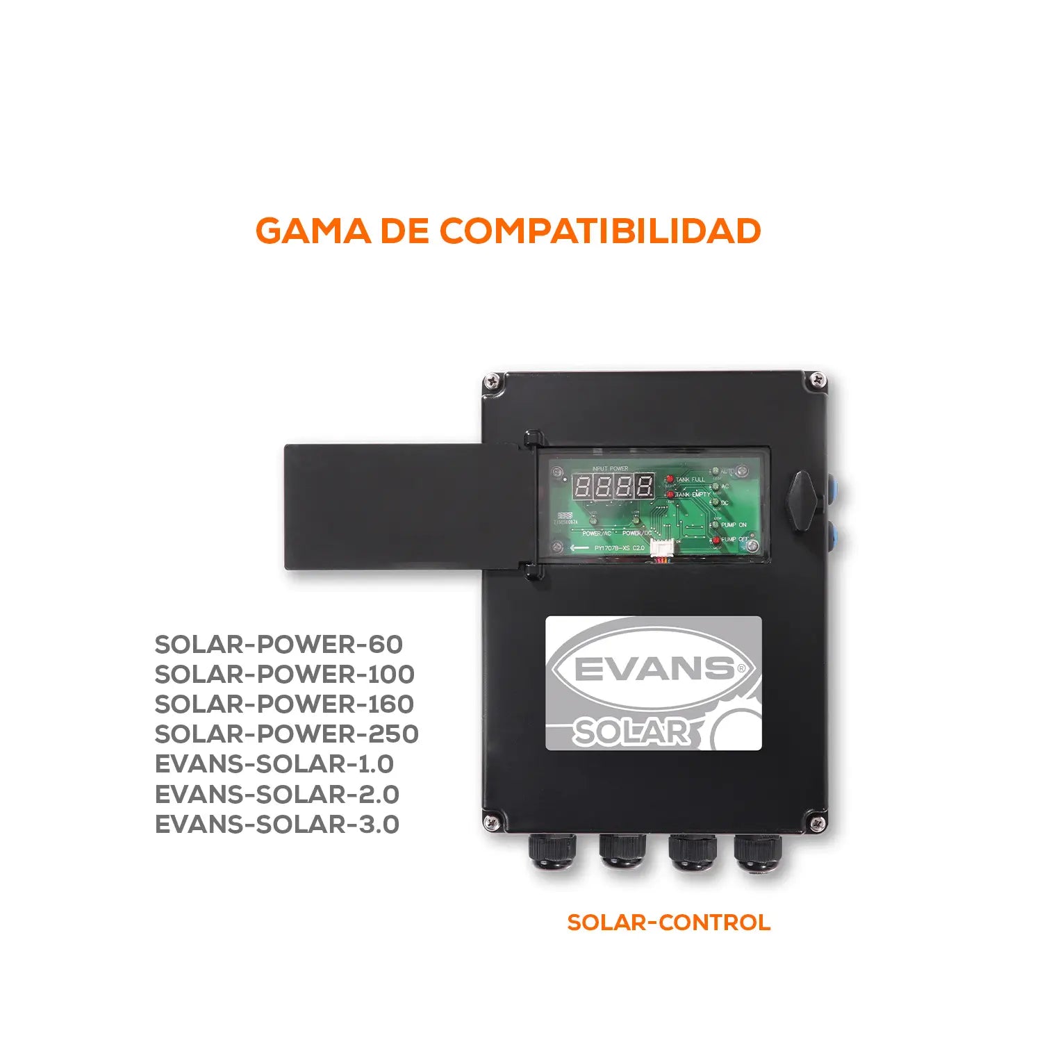 Caja de Protecciones Solar Power Marca EVANS. Modelo: AB-CP-POWER