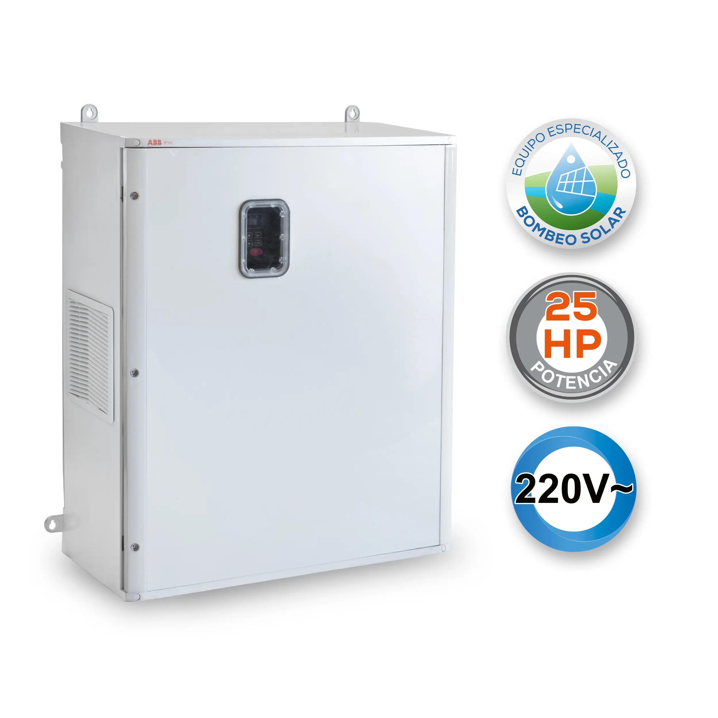 Gabinete Bombeo Solar 25 HP 220V Marca EVANS. Modelo: AB-GBS25G-500M