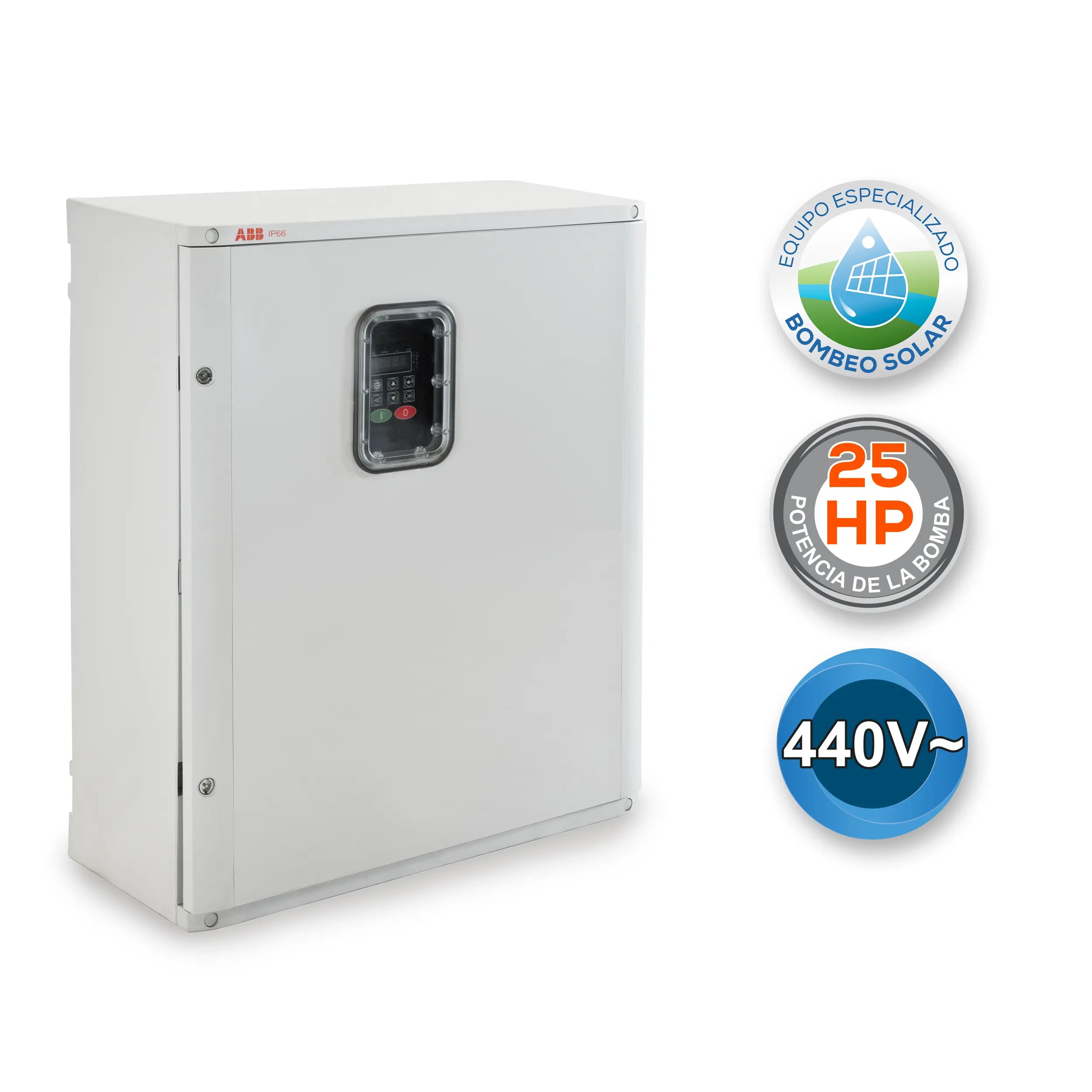 Gabinete Bombeo Solar 25 HP 440V Marca EVANS. Modelo: AB-GBS25H-50M
