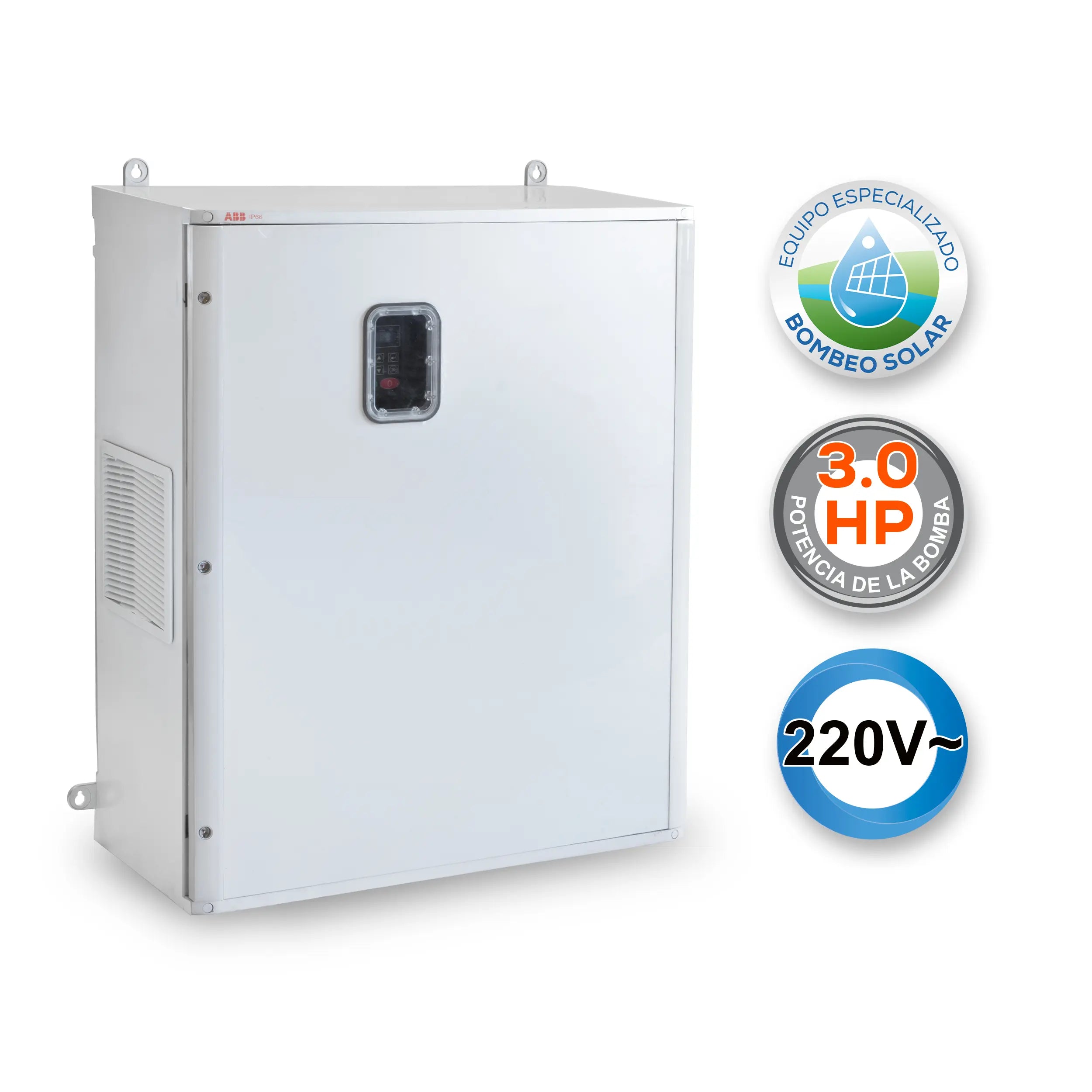 Gabinete Bombeo Solar 3 HP 220V Marca EVANS. Modelo: AB-GBS3G-500M