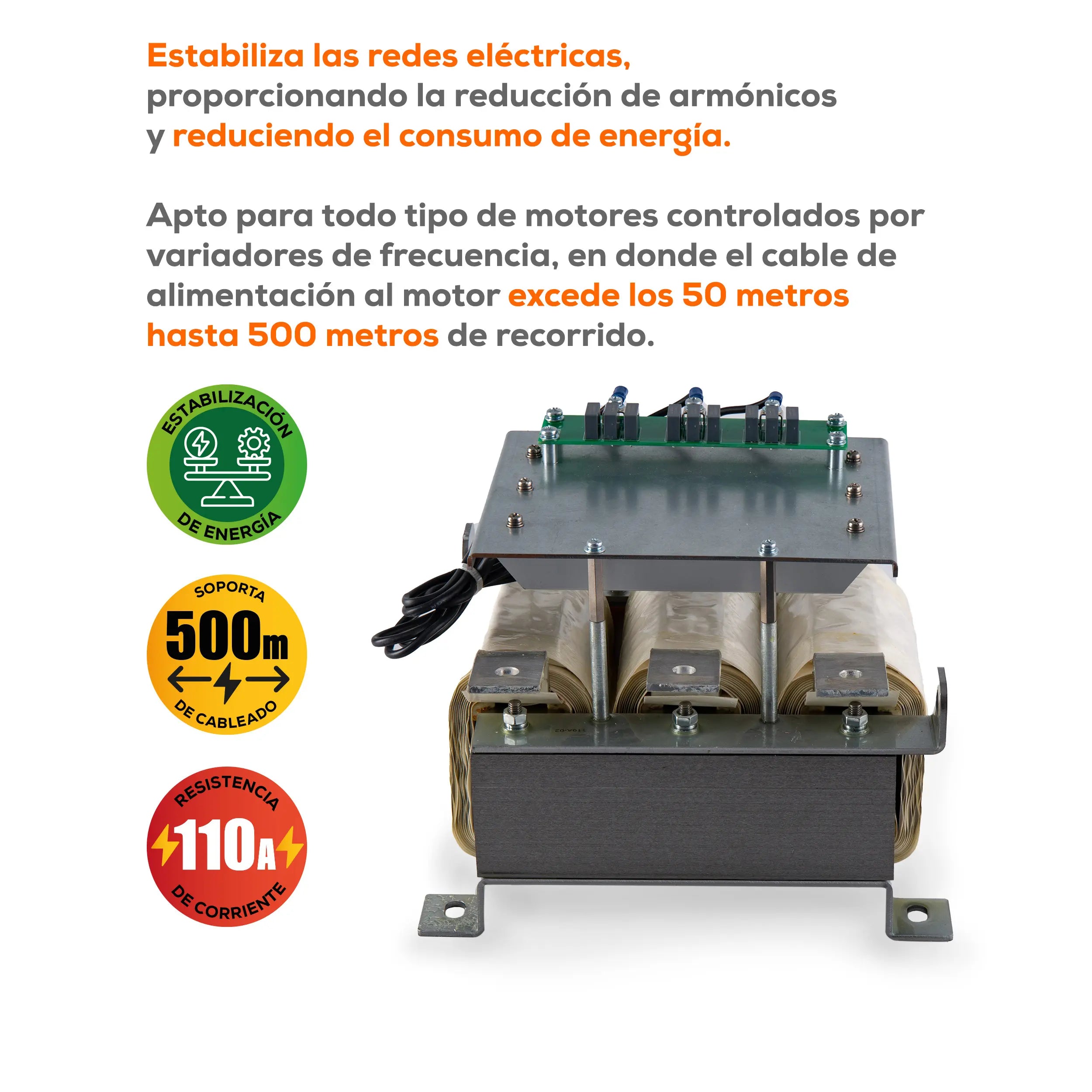 Filtro reductor armonicos 110 A Marca EVANS. Modelo: FRA110A00