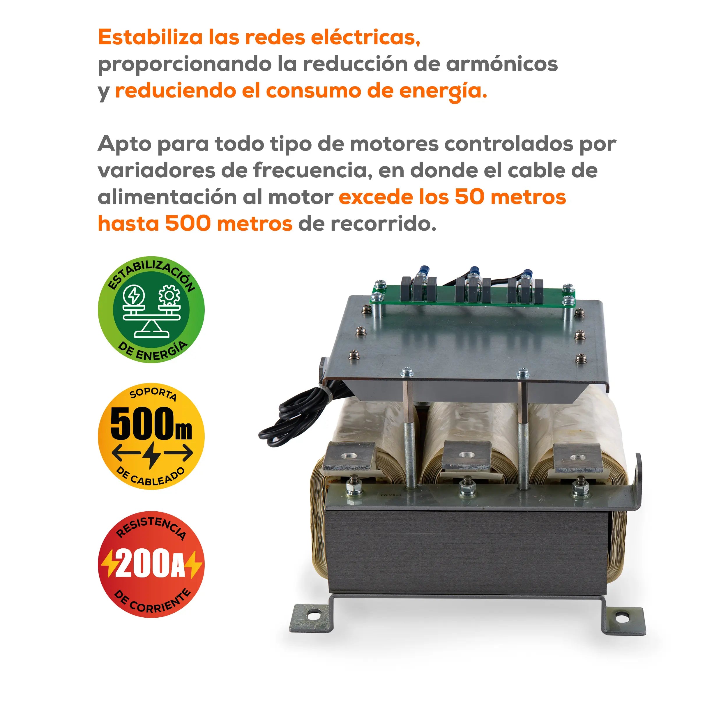Filtro reductor armonicos 200A Marca EVANS. Modelo: FRA200A00