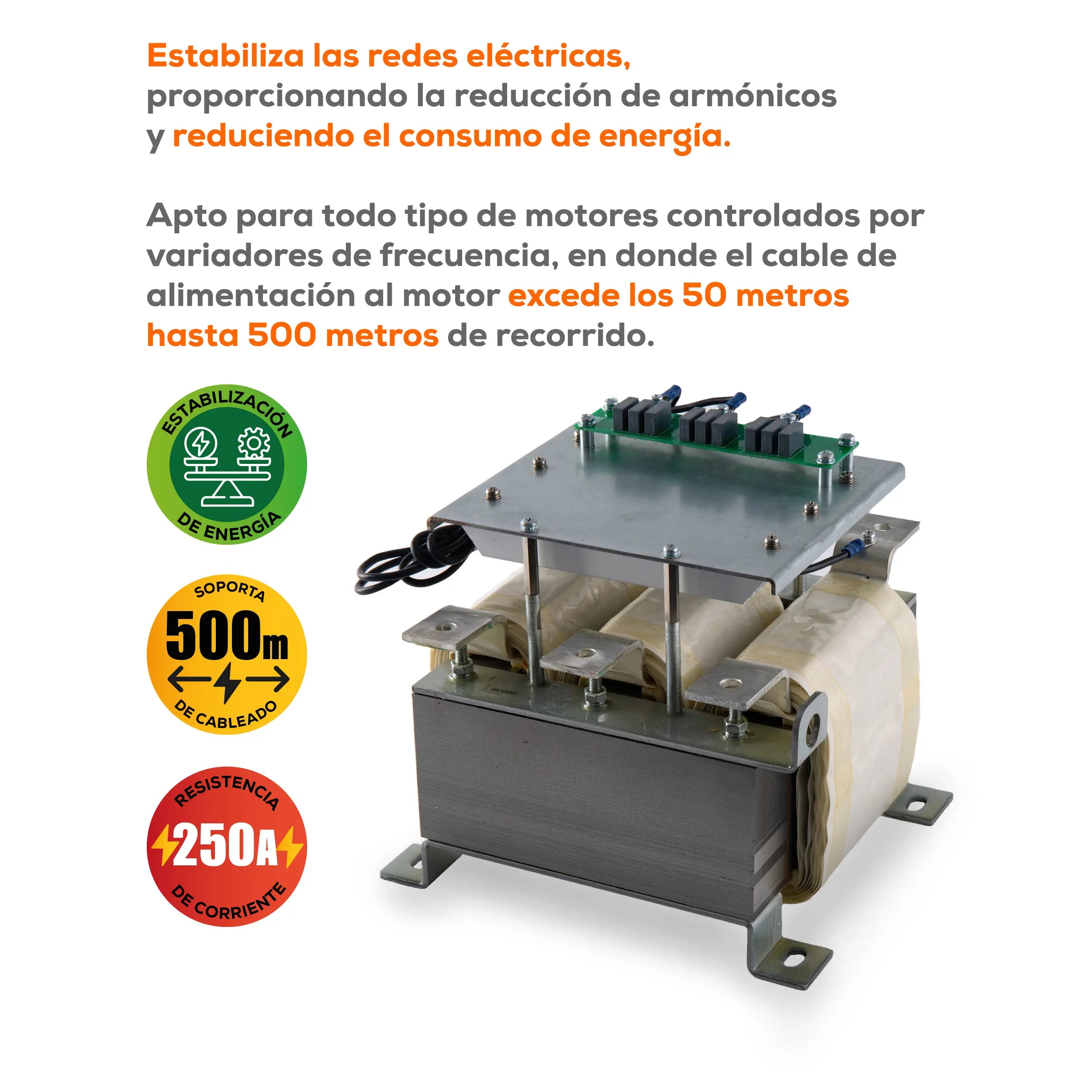 Filtro reductor armonicos 250A Marca EVANS. Modelo: FRA250A00