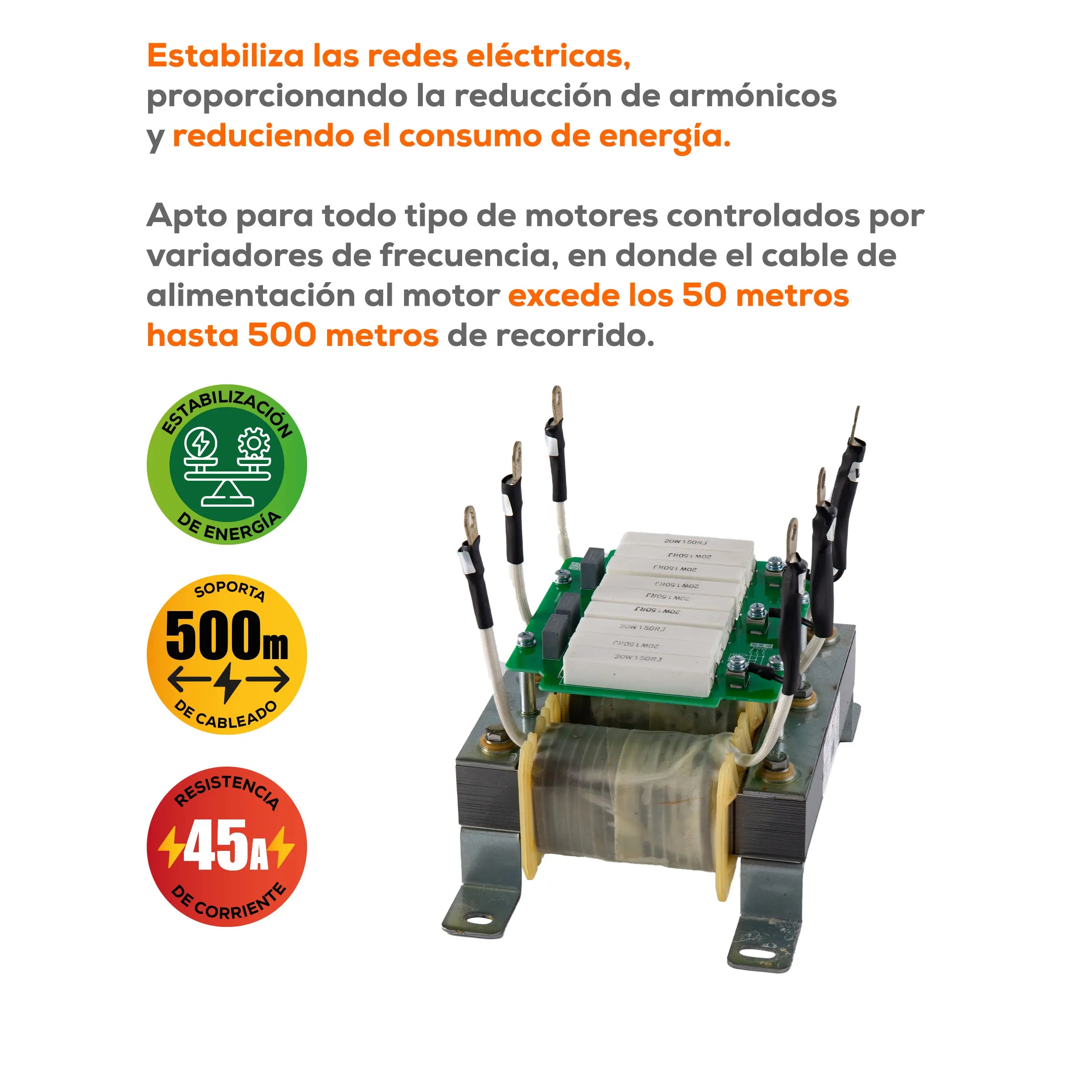 Filtro reductor de armonicos 45A Marca EVANS. Modelo: FRA45A00