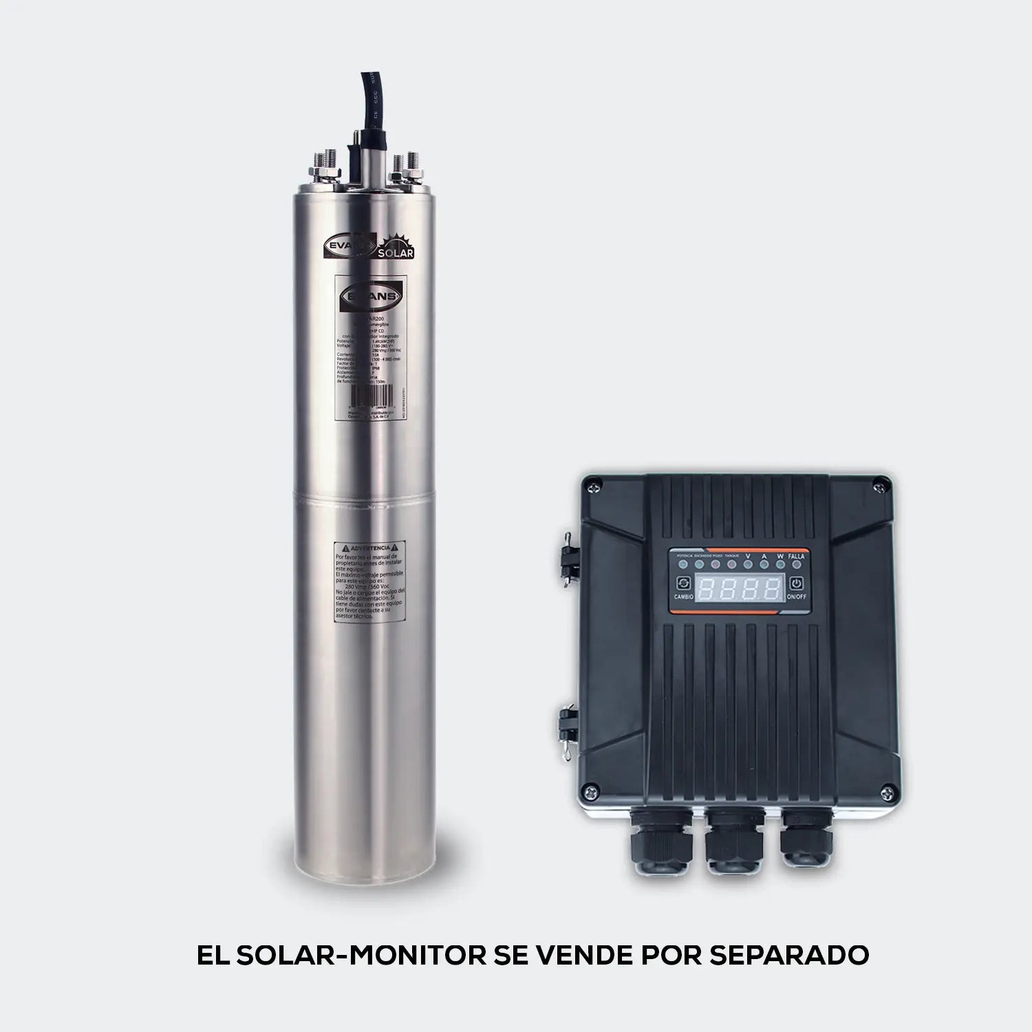 Motor solar 2 HP 180/360 V Marca EVANS. Modelo: SOLAR200