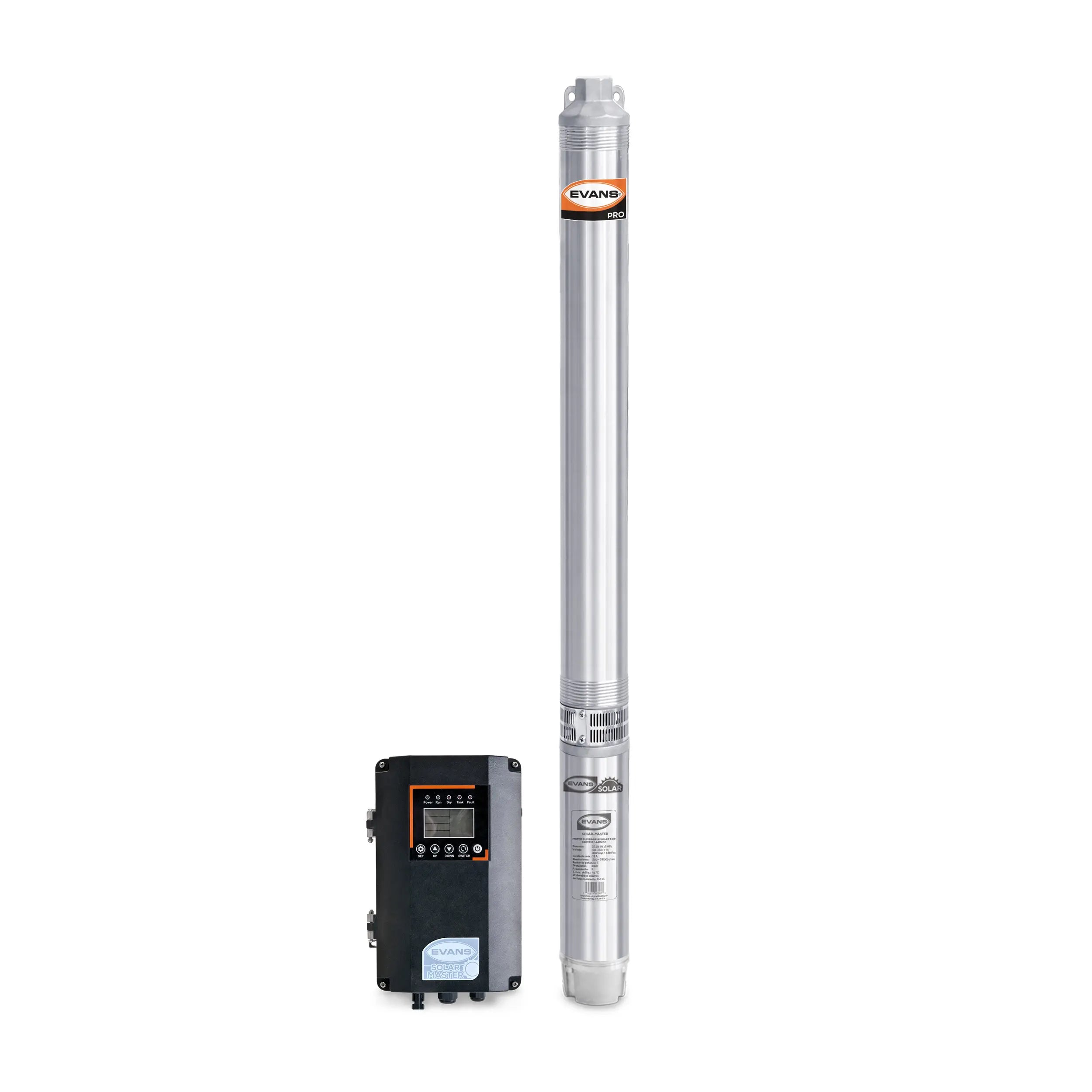 Bomba Solar 5 Hp 150 lpm 90/360 V Marca EVANS. Modelo: SOLAR-MASTER150