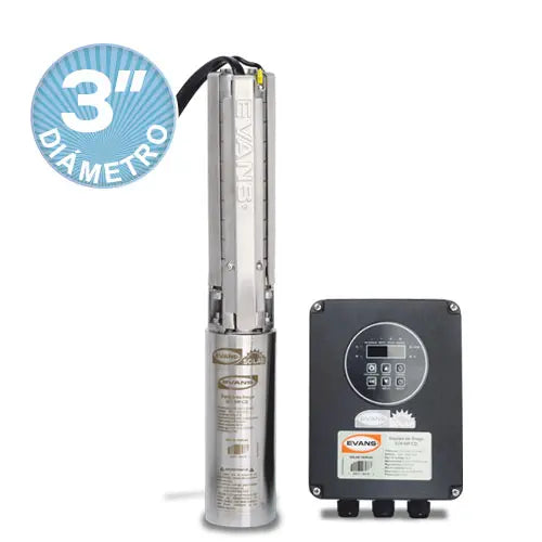 Bomba 3 paneles Solares 3/4 Hp 3 HP 60/150 V Marca EVANS. Modelo: SOLAR-TRIPLEX