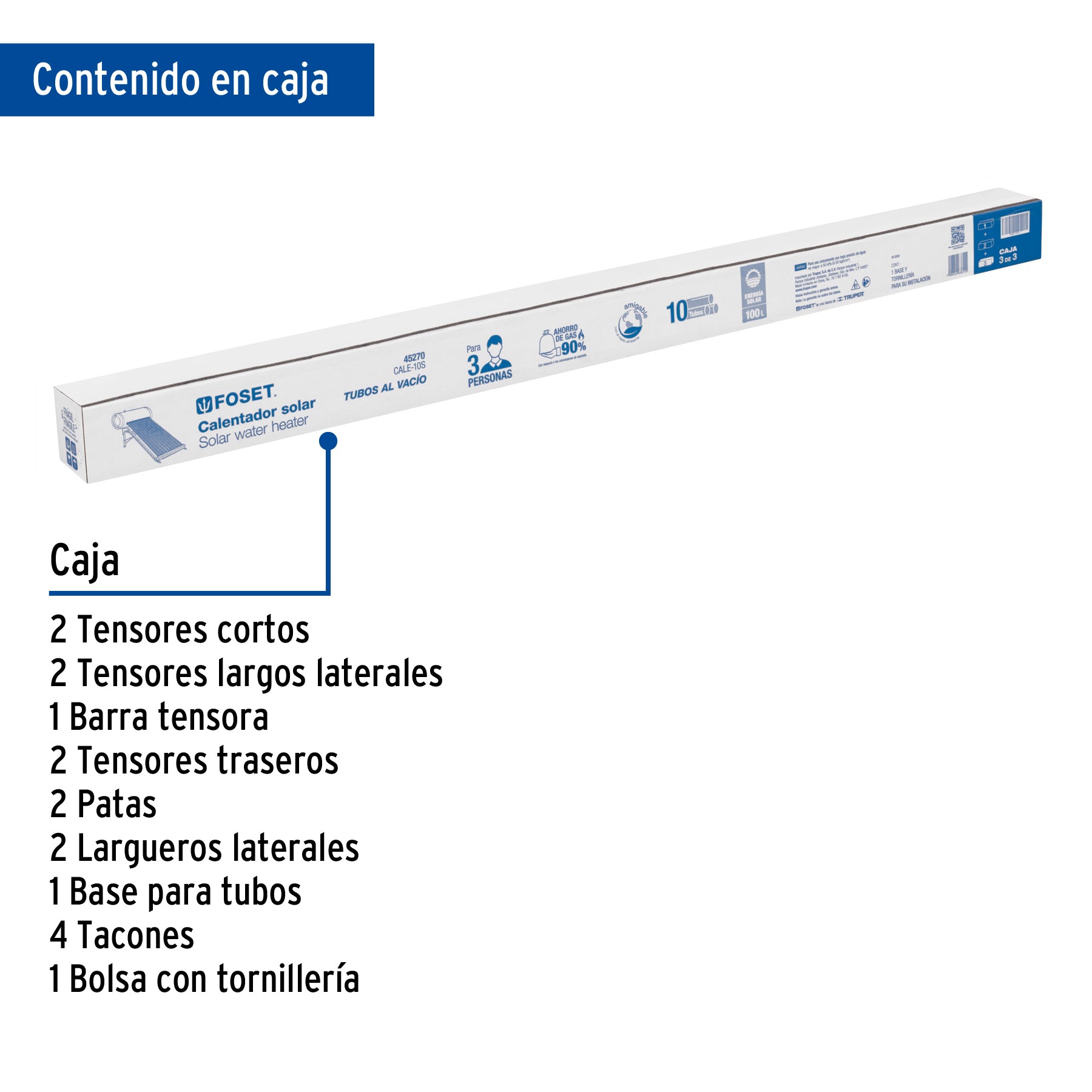 Base para termotanque p/calentador solar CALE-10S, FOSET. Modelo: CALE-10S-3