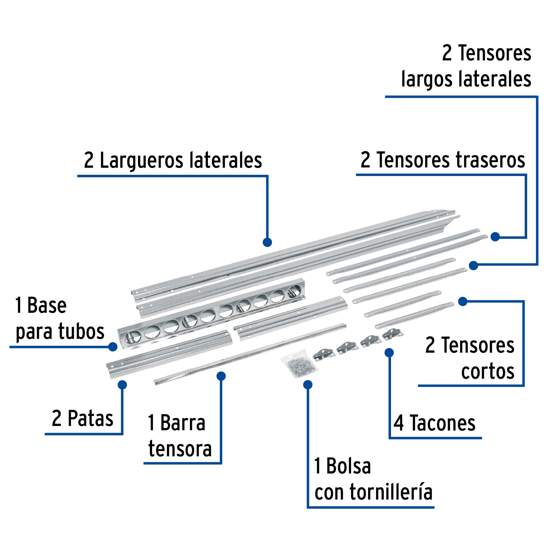Base para termotanque p/calentador solar CALE-10S, FOSET. Modelo: CALE-10S-3