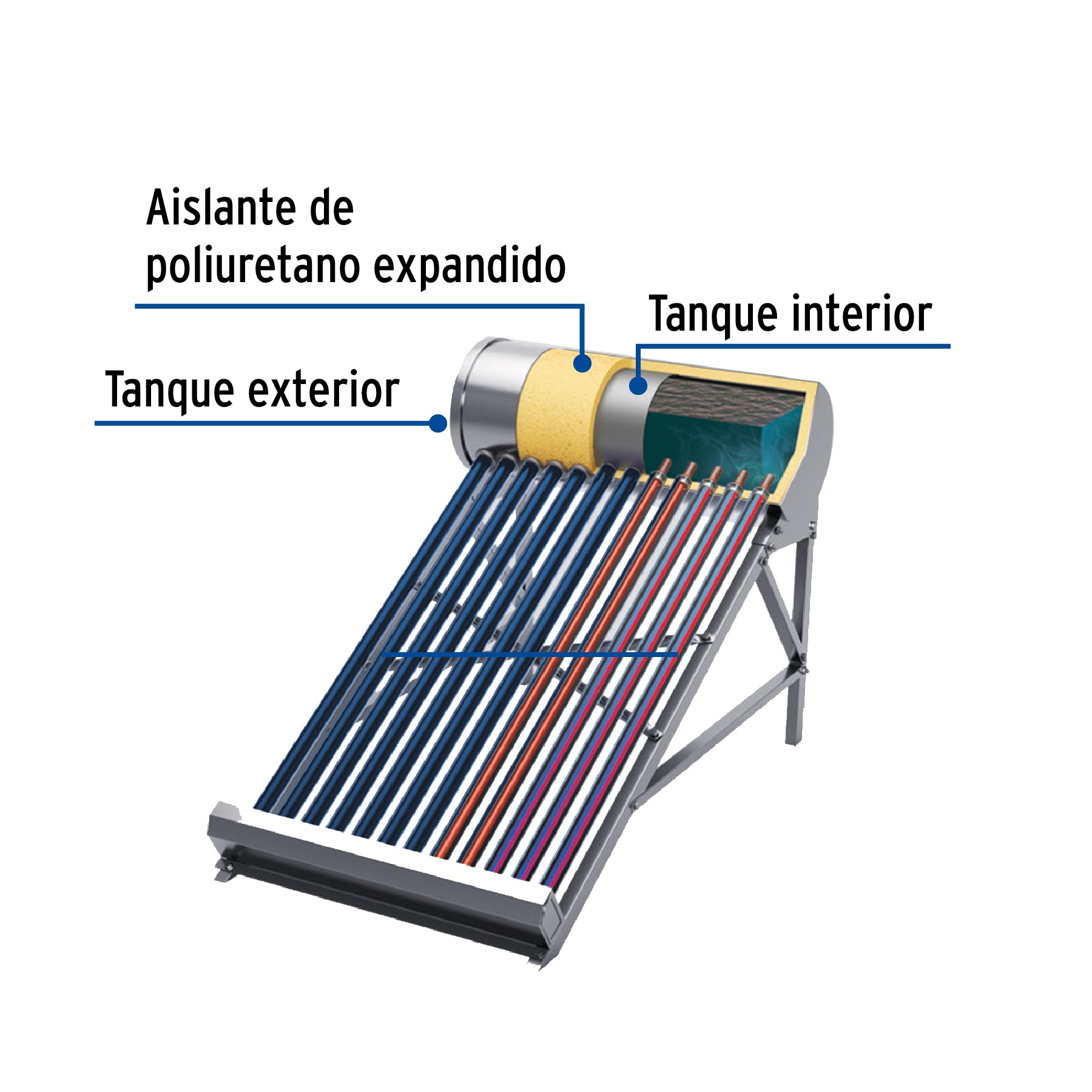 Termotanque p/calentador solar CALE-12HS, FOSET. Modelo: CALE-12HS-1