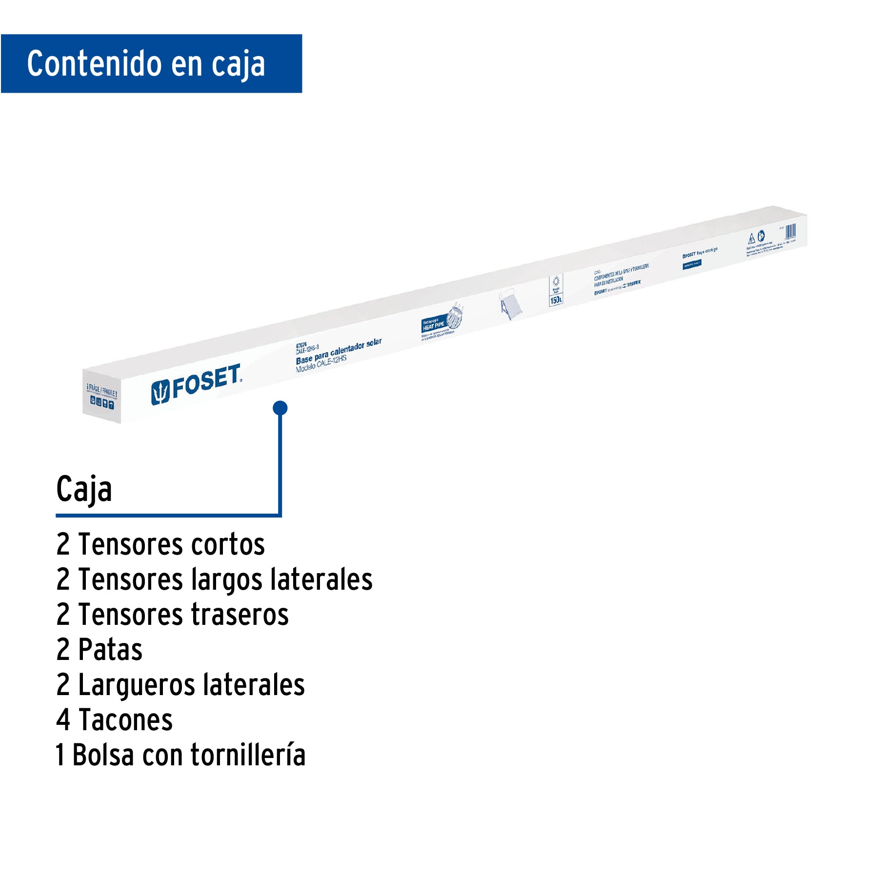 Base para termotanque p/calentador solar CALE-12HS, FOSET. Modelo: CALE-12HS-3