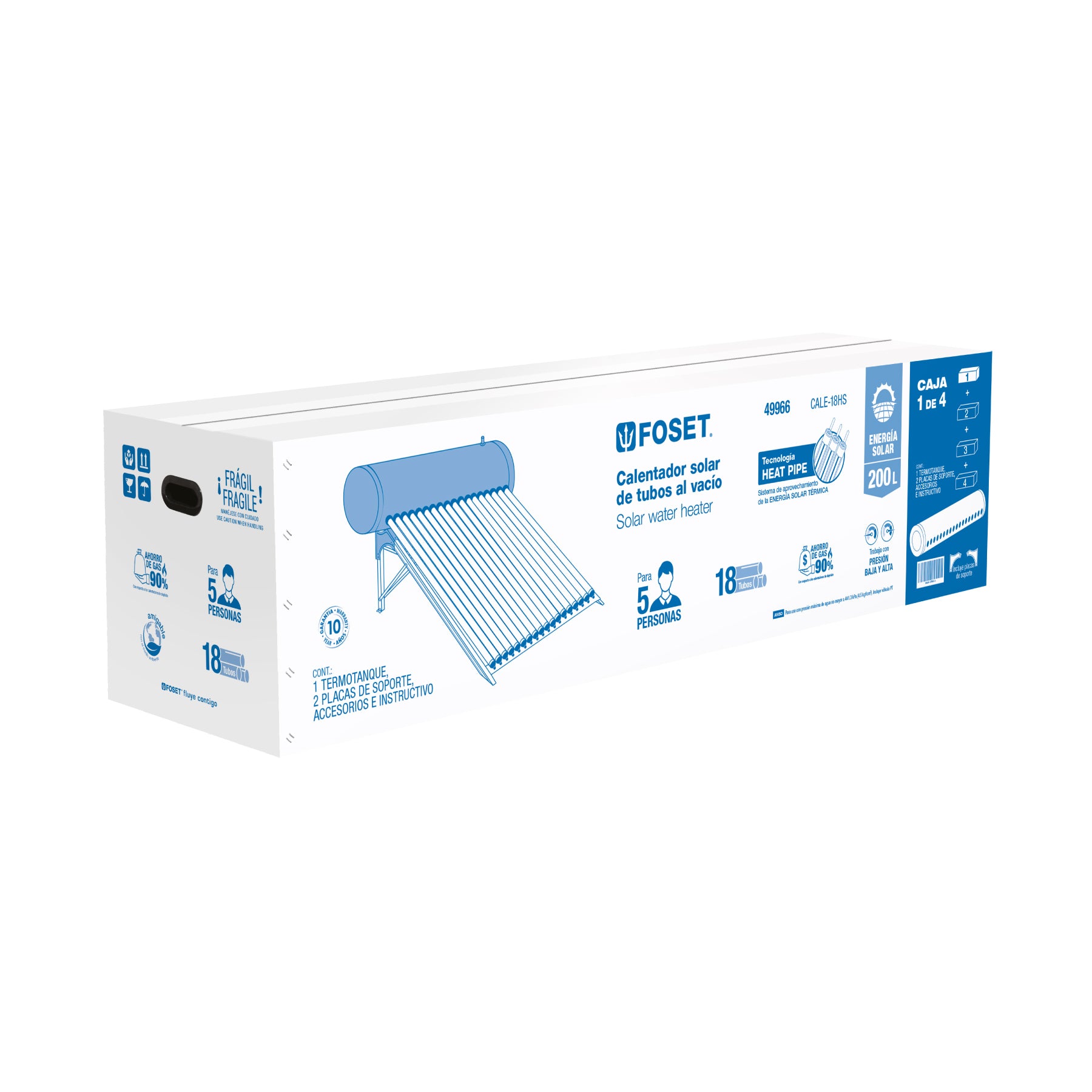 Termotanque p/calentador solar CALE-18HS, FOSET. Modelo: CALE-18HS-1