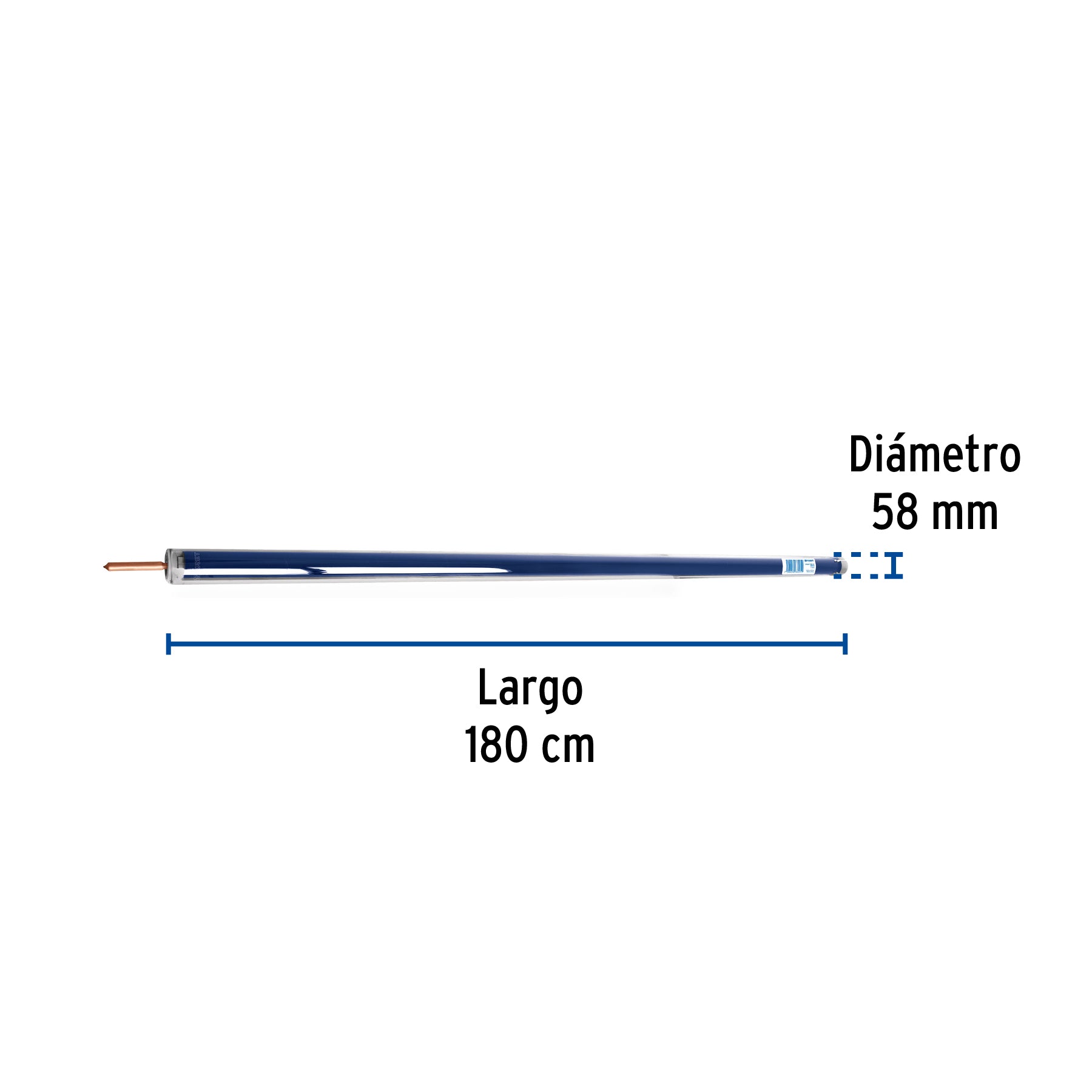 Caja c/10 tubos HeatPipe p/calentador solar CALE-18HS, FOSET. Modelo: CALE-18HS-2