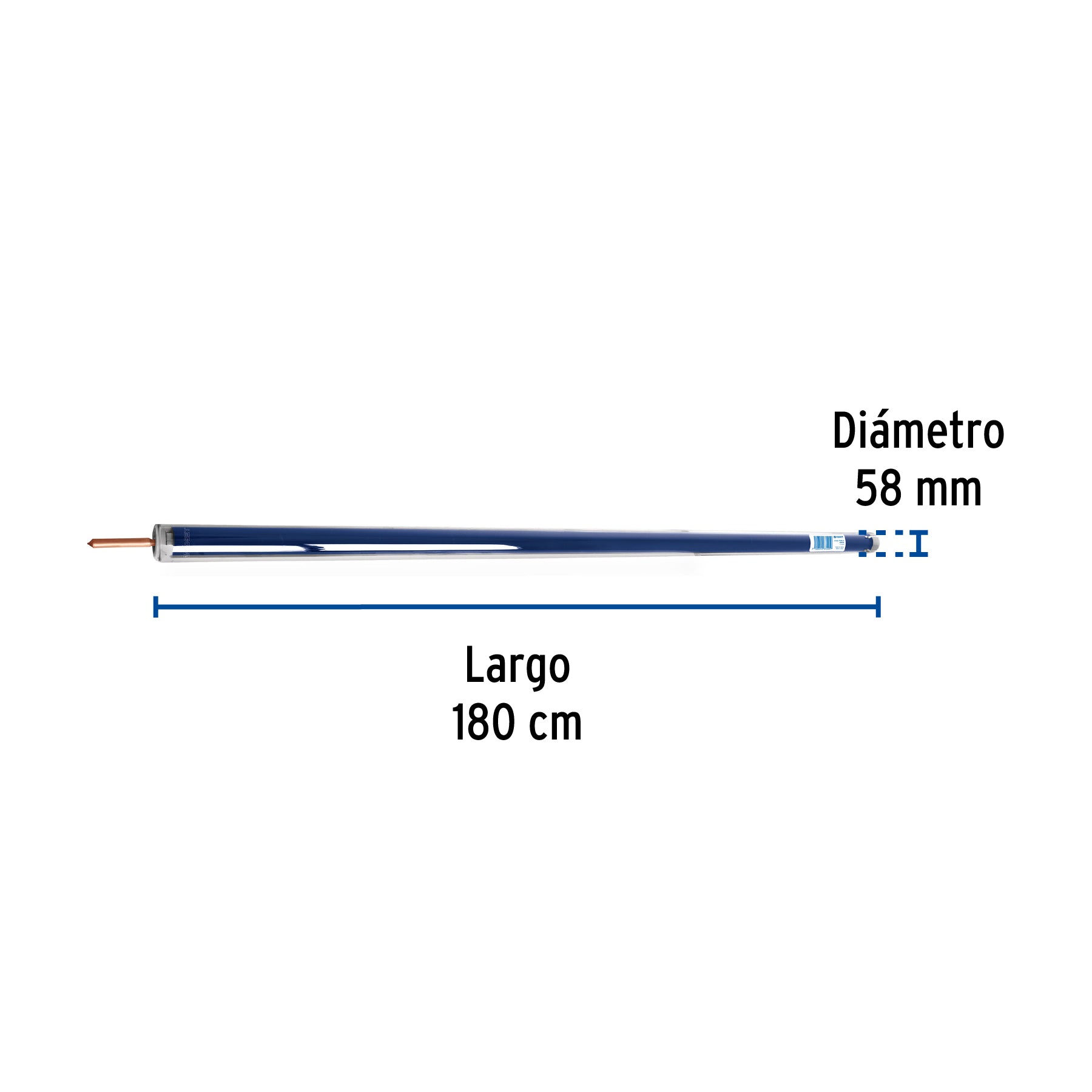 Caja c/8 tubos HeatPipe p/calentador solar CALE-18HS, FOSET. Modelo: CALE-18HS-3
