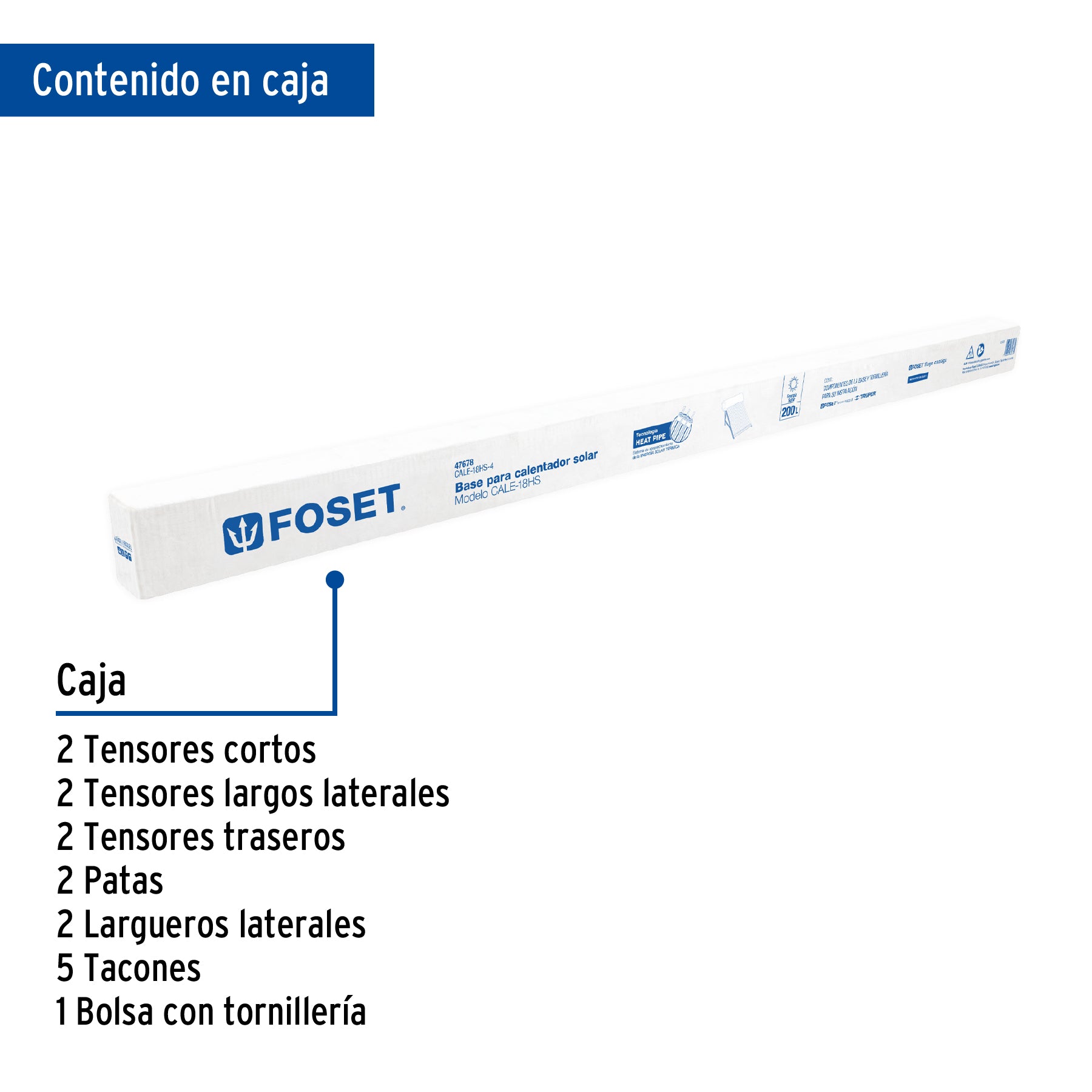Base para termotanque p/calentador solar CALE-18HS, FOSET. Modelo: CALE-18HS-4