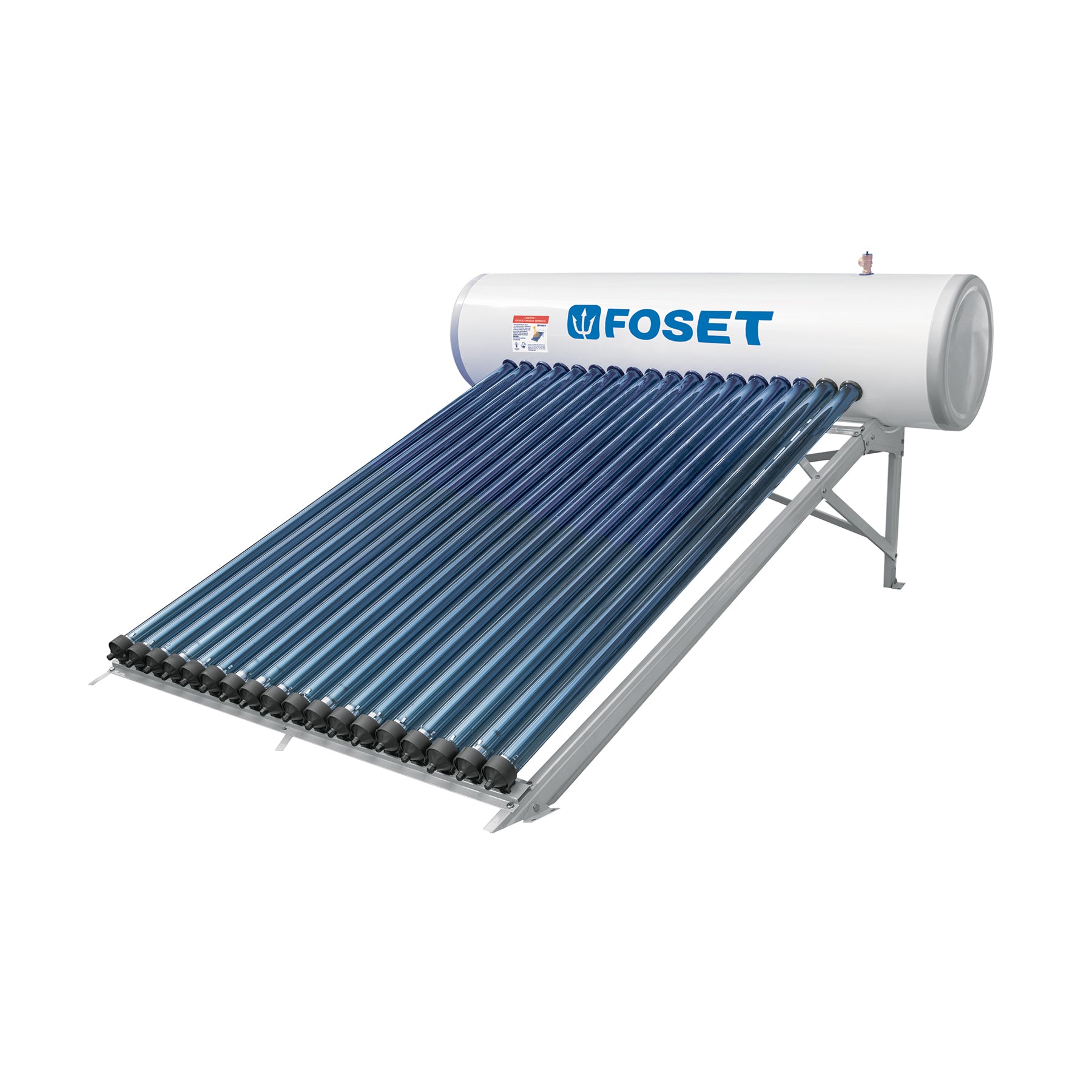 Calentador solar HeatPipe, 18 tubos, 200L, 5 personas, FOSET. Modelo: CALE-18HS