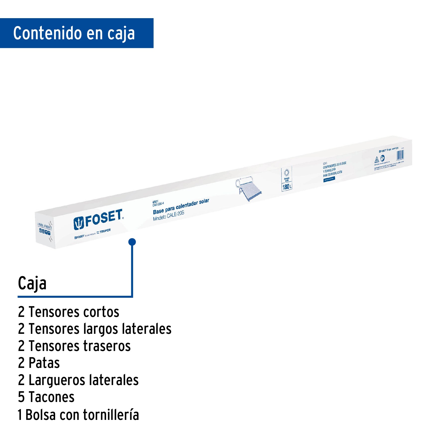 Base para termotanque p/calentador solar CALE-20S, FOSET. Modelo: CALE-20S-4