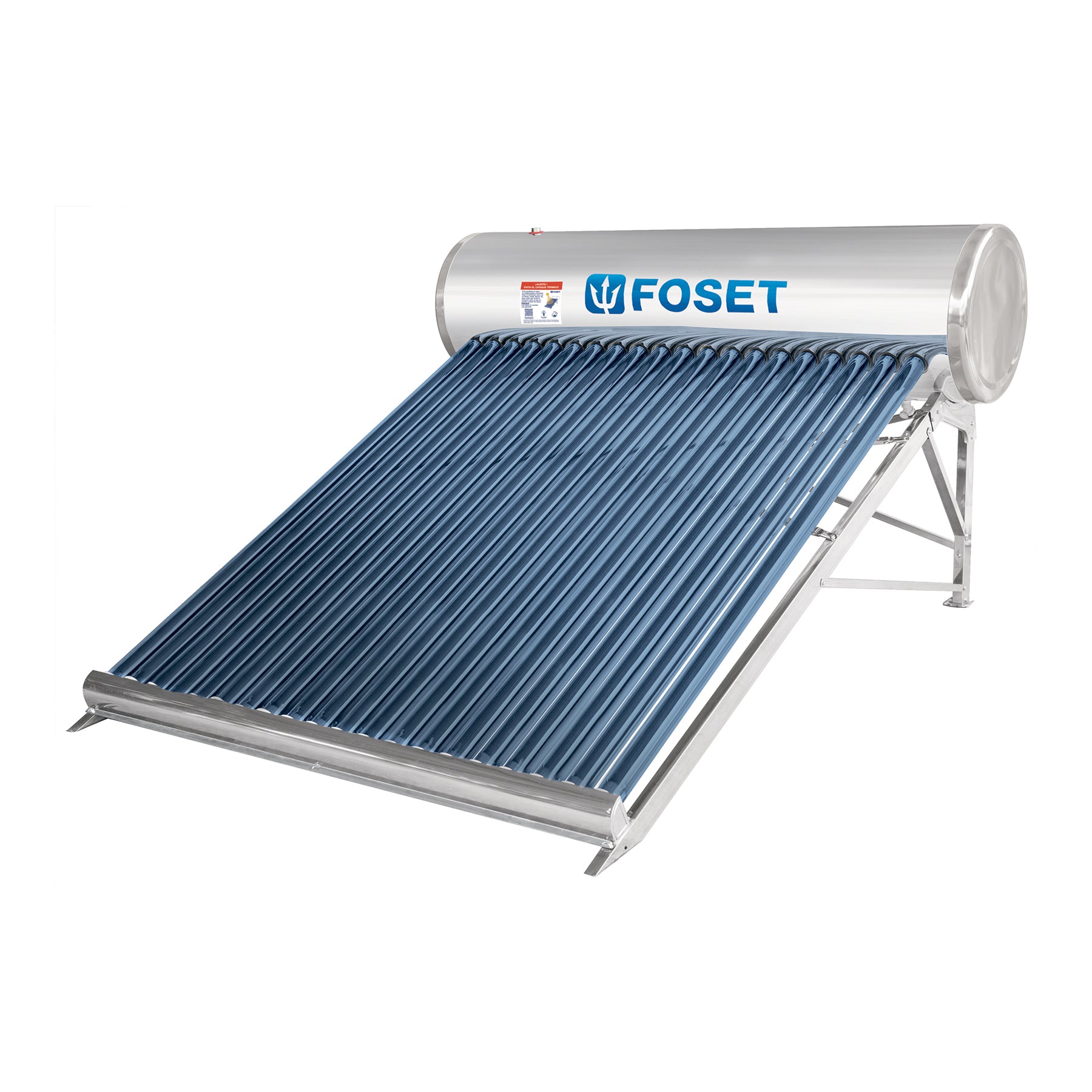Calentador solar de agua, 20 tubos, 240L, 7 personas, FOSET. Modelo: CALE-20S