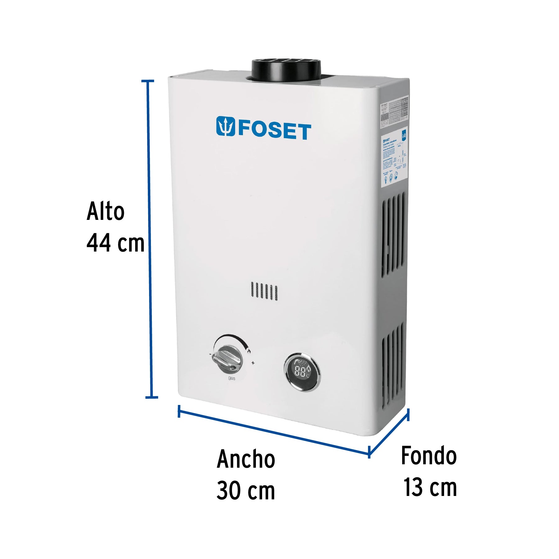 Calentador instantáneo, 6L, 1 servicio, gas LP, FOSET. Modelo: CALE-6I