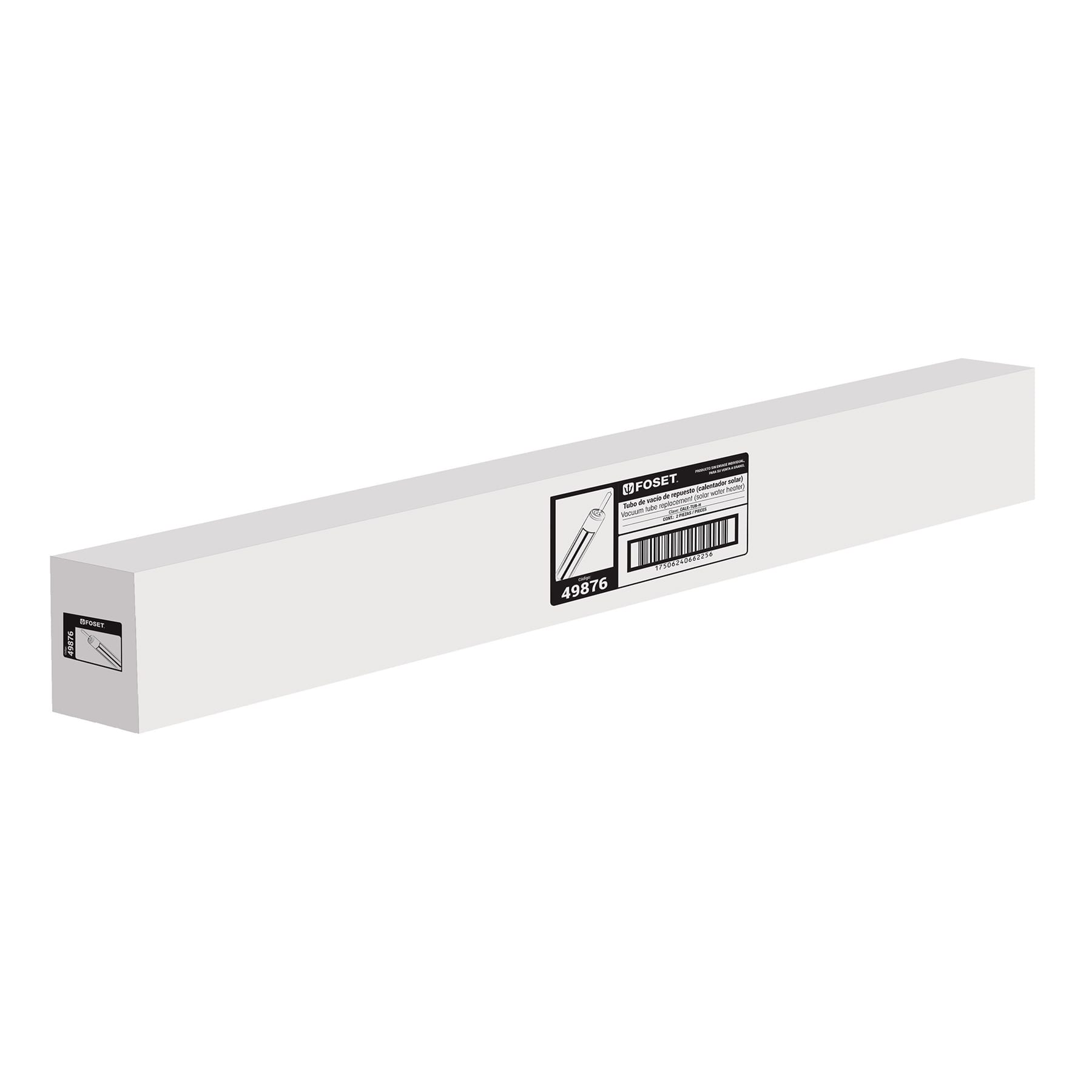Tubo de repuesto para calentador solar heat pipe, FOSET. Modelo: CALE-TUB-H
