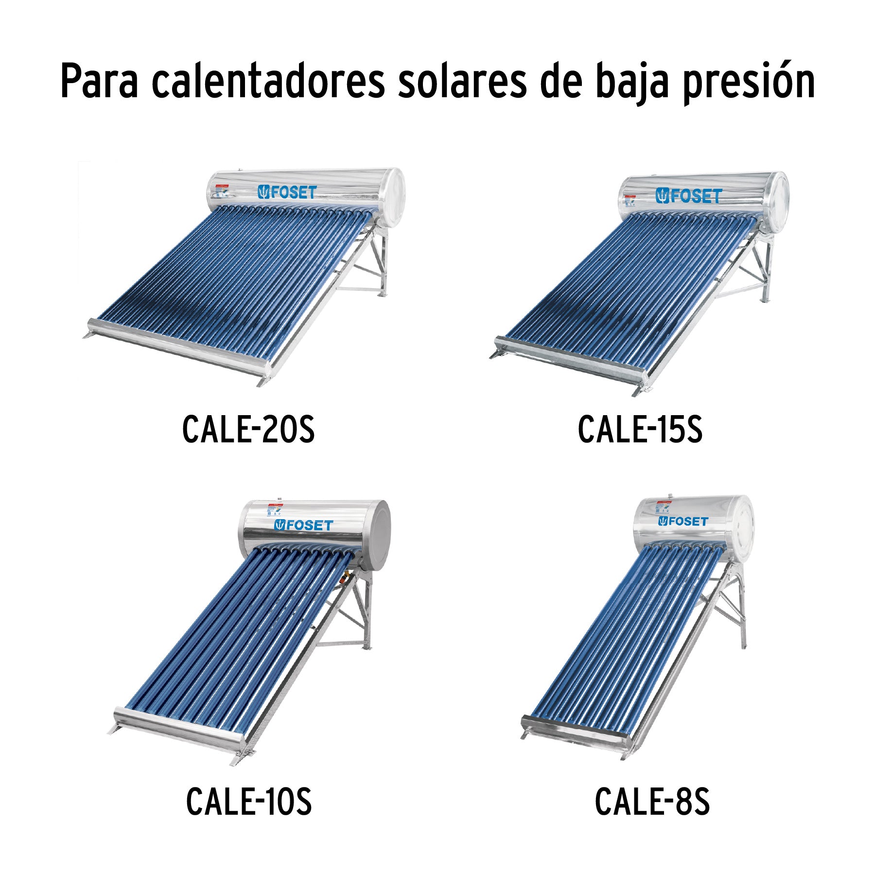 Tubo de repuesto para calentador solar, FOSET. Modelo: CALE-TUB