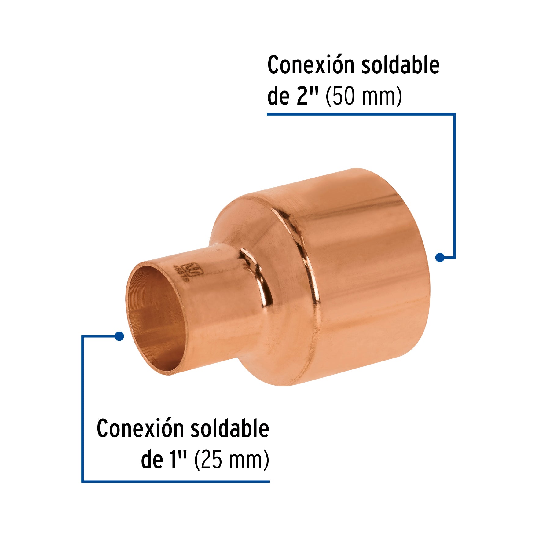 Reducción bushing de cobre 2 x 1, FOSET. Modelo: CC-237