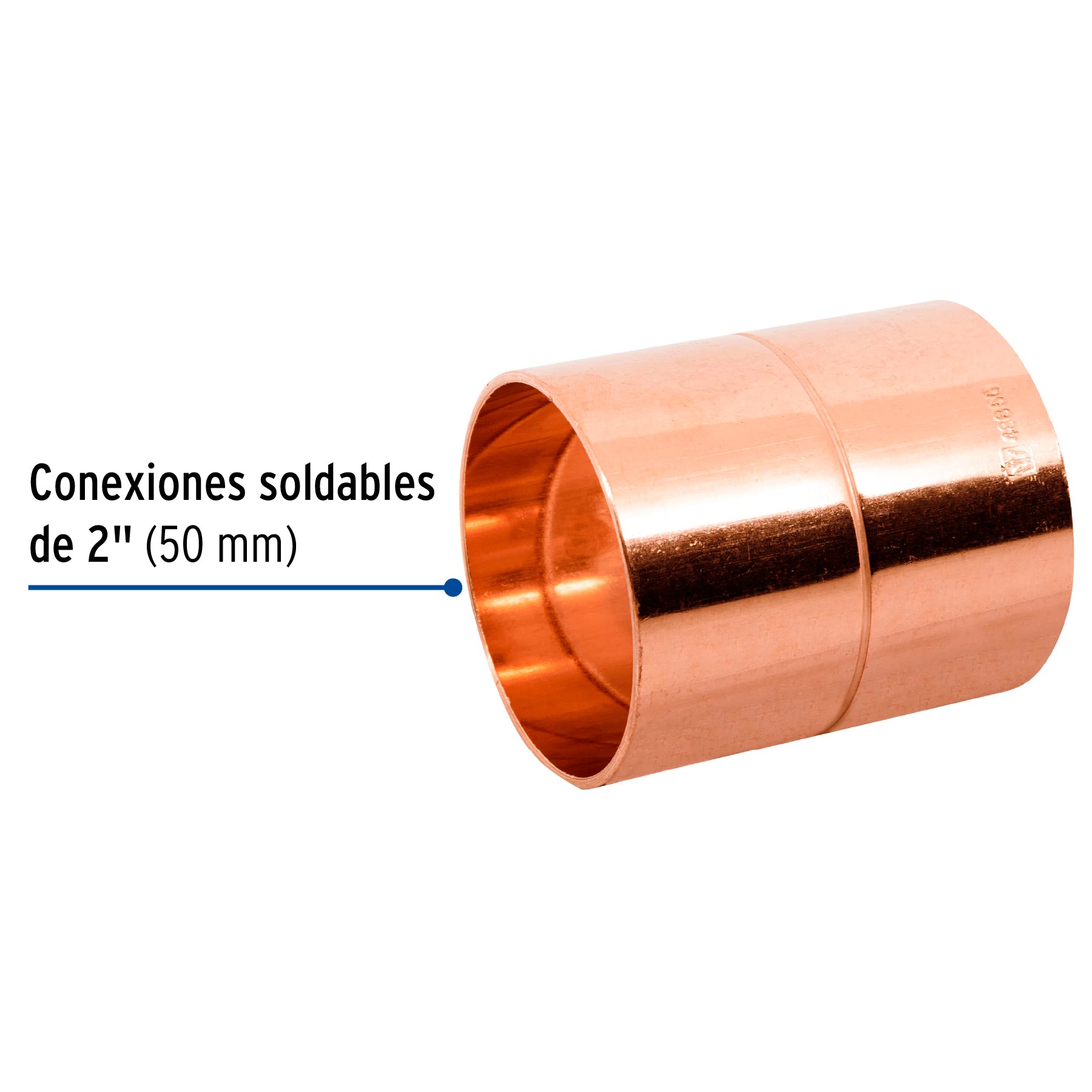 Cople de cobre 2', con ranura, FOSET. Modelo: CC-266