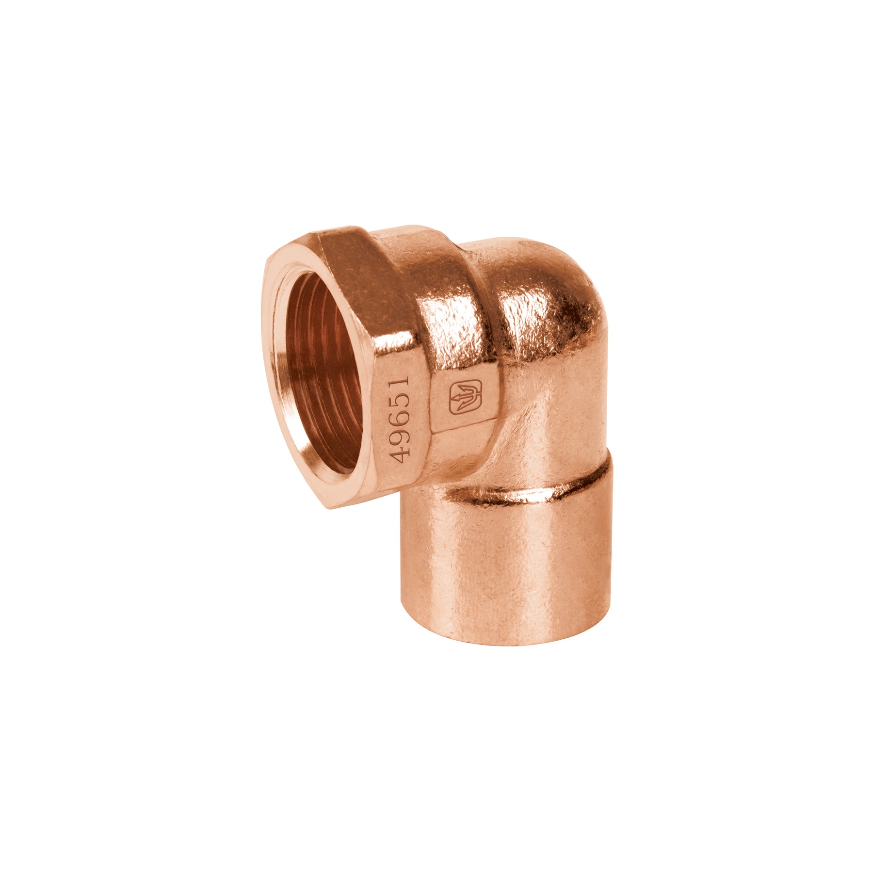 Codo 90° de cobre, rosca interior 3/4', FOSET. Modelo: CC-502
