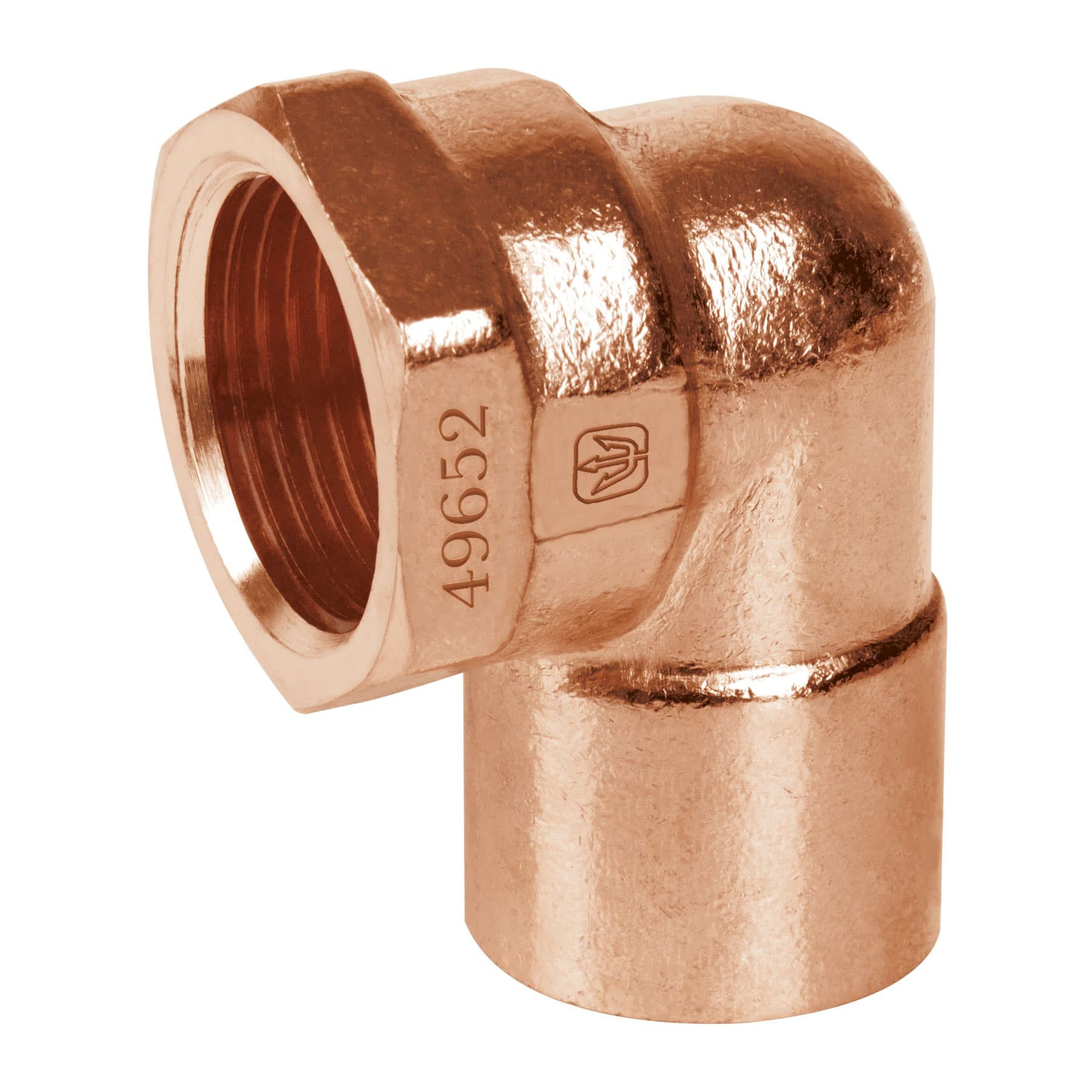 Codo 90° de cobre, rosca interior 1', FOSET. Modelo: CC-503