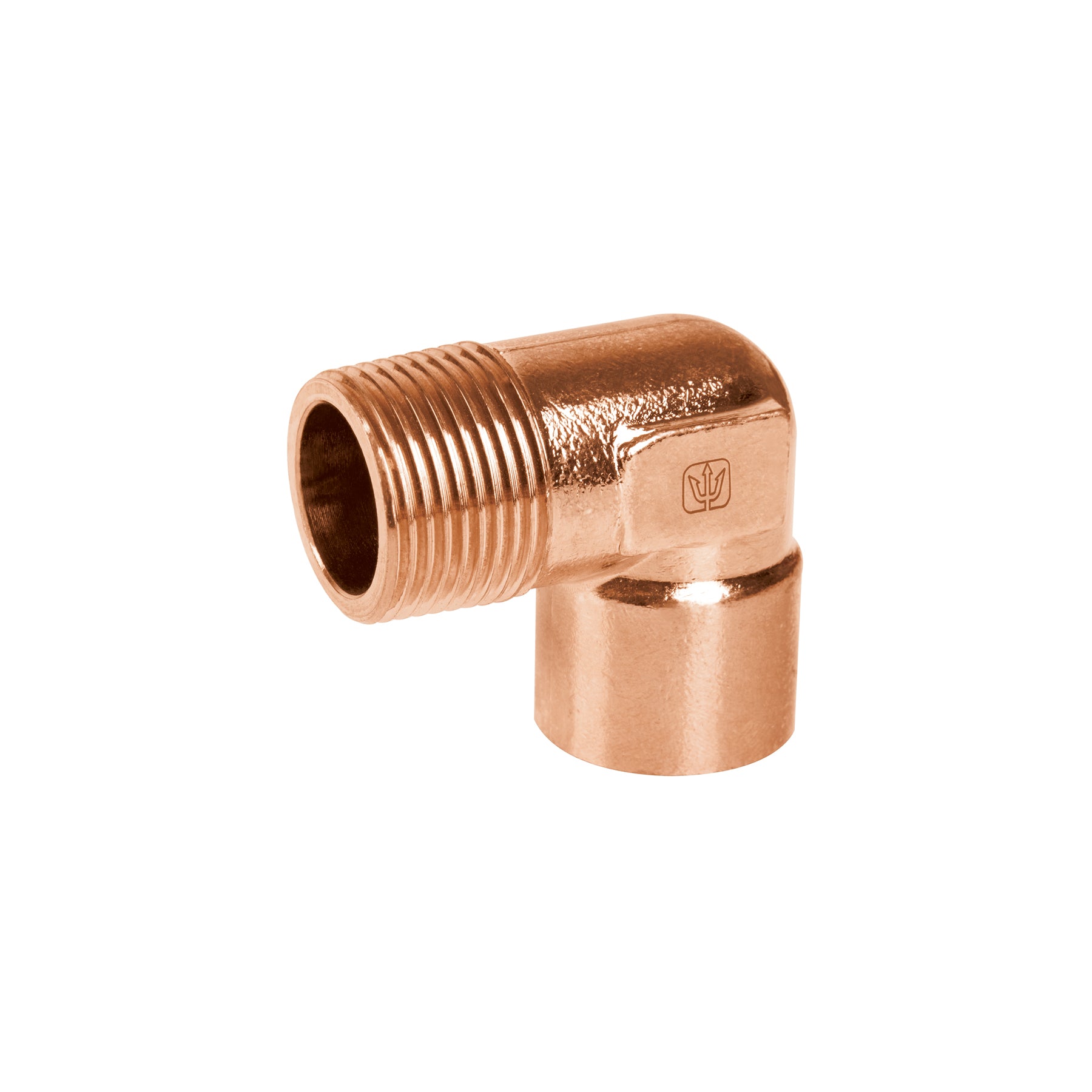 Codo 90° de cobre, rosca exterior 3/4', FOSET. Modelo: CC-512
