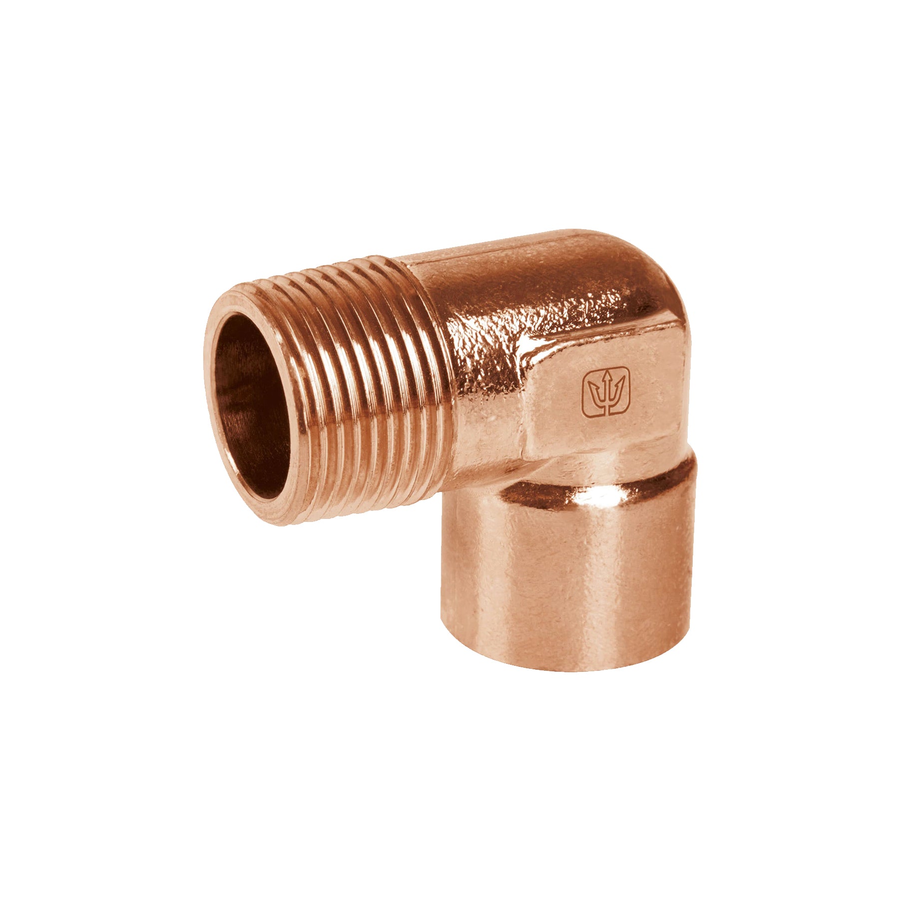 Codo 90° de cobre, rosca exterior 1', FOSET. Modelo: CC-513