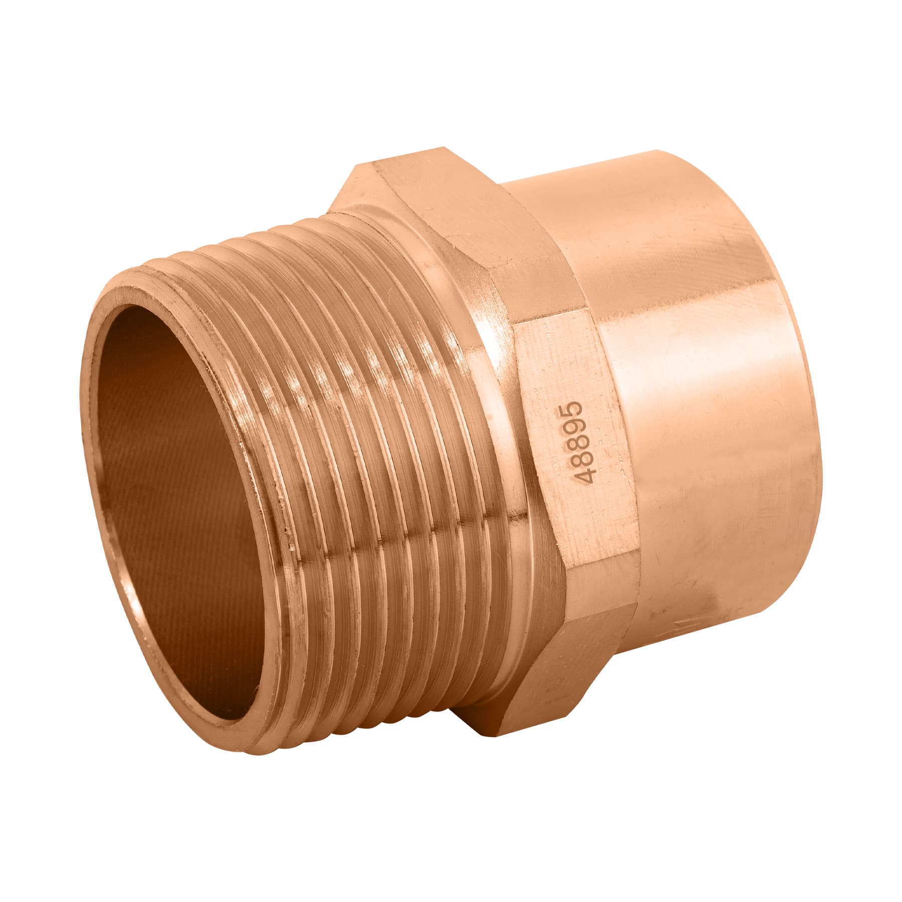 Conector de cobre, rosca exterior 1-1/4', FOSET. Modelo: CC-614