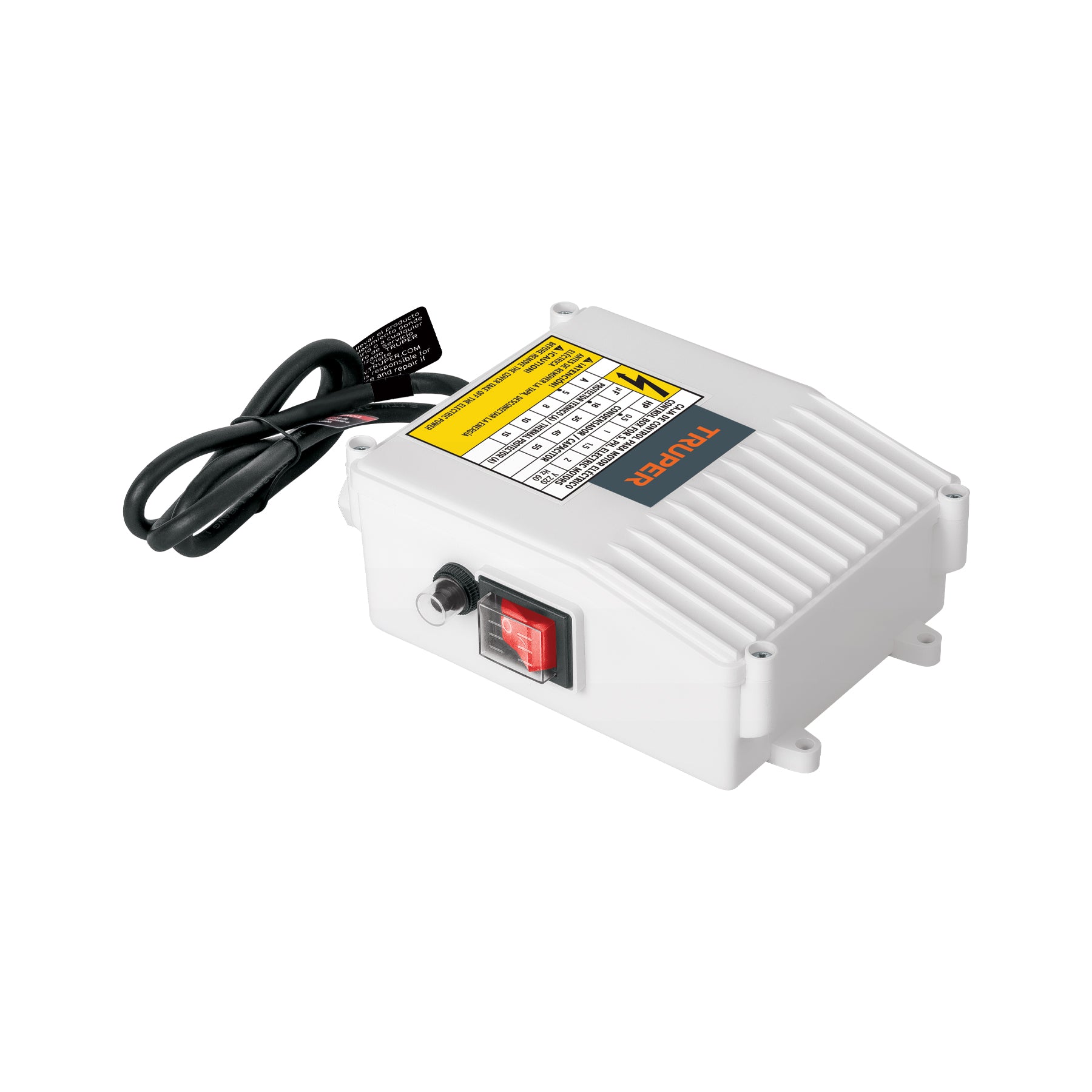 Caja de control para bomba tipo bala 1/2 HP, 220V, TRUPER. Modelo: CE-BOS-1/2LM-2