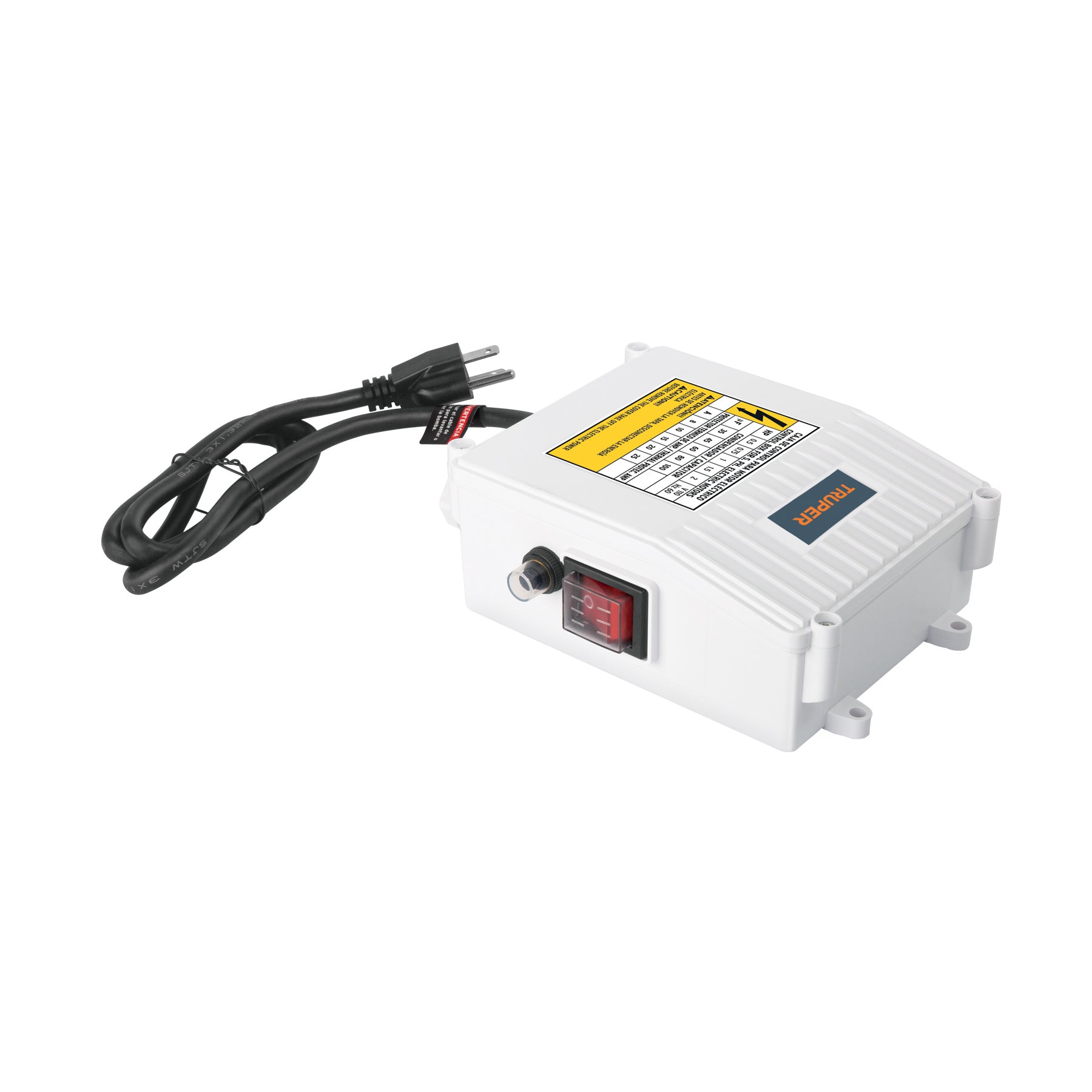 Caja de control para bomba tipo bala 3/4 HP, TRUPER. Modelo: CE-BOS-3/4LM2
