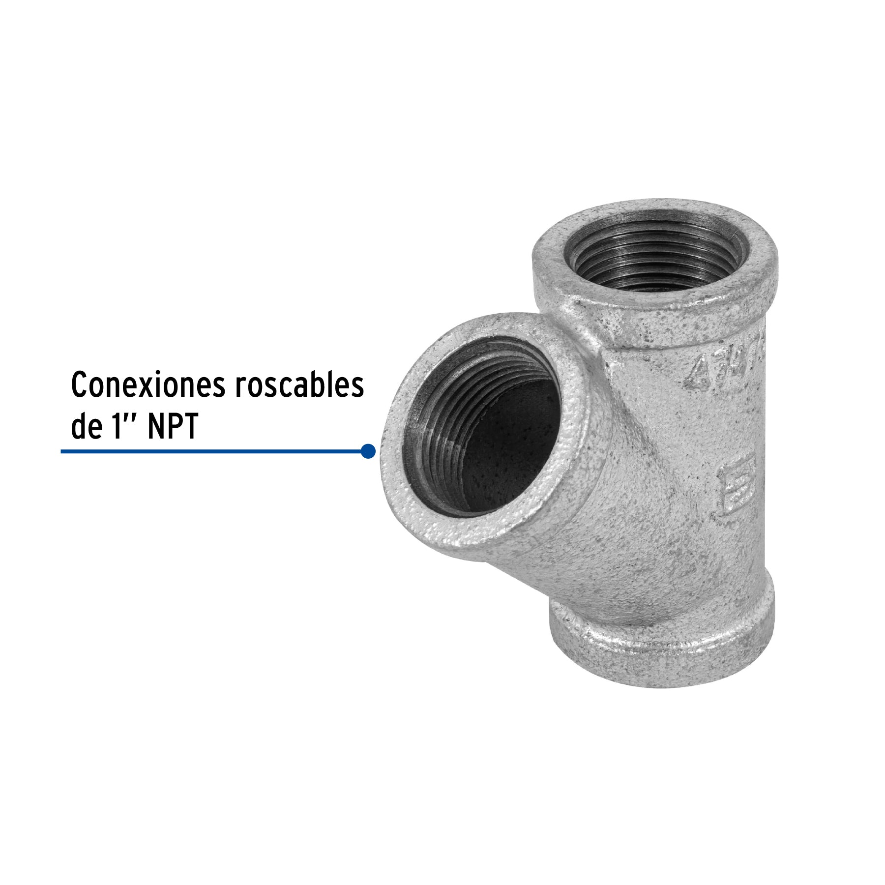 Yee sencilla 1' acero galvanizado, FOSET. Modelo: CG-803