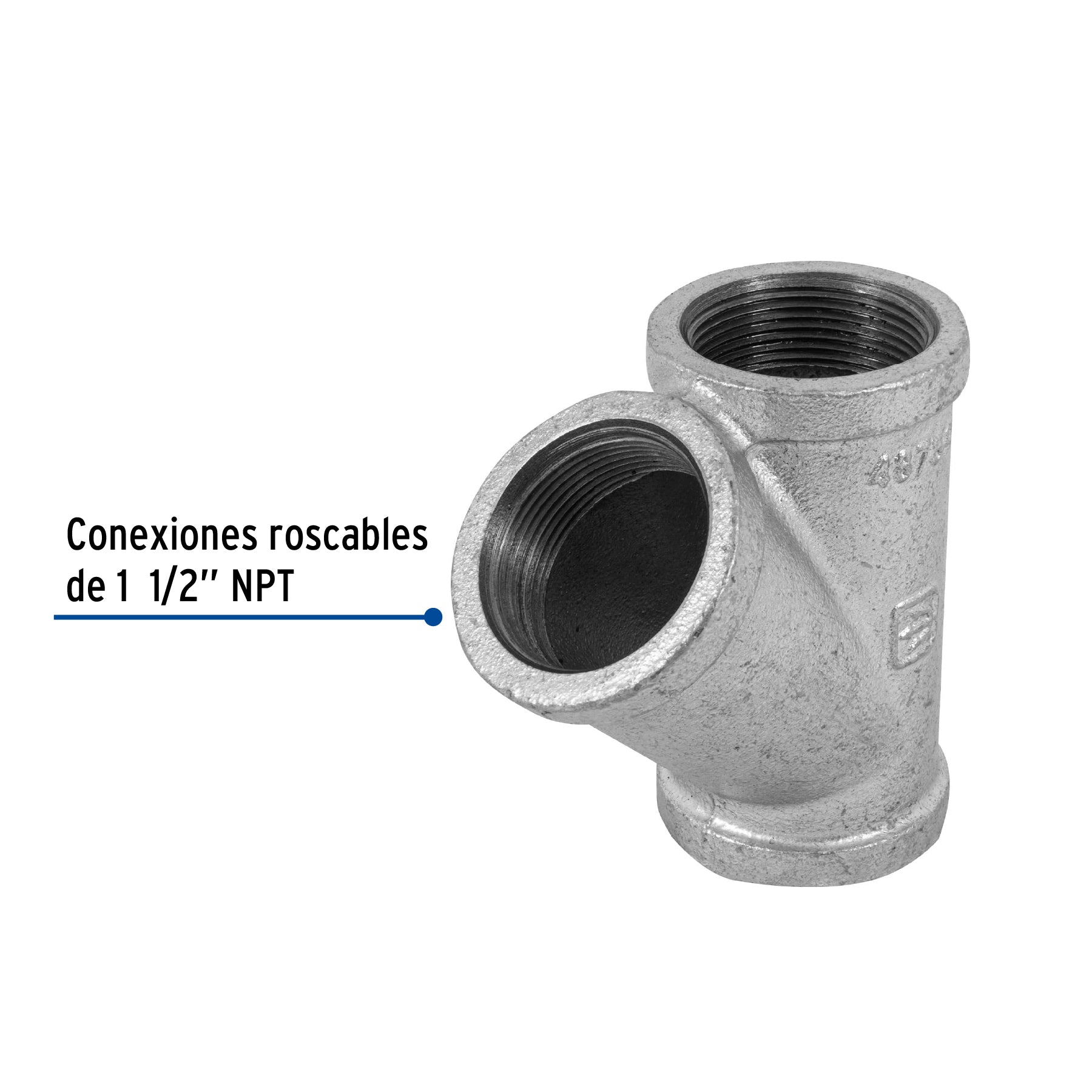 Yee sencilla 1-1/2' acero galvanizado, FOSET. Modelo: CG-805