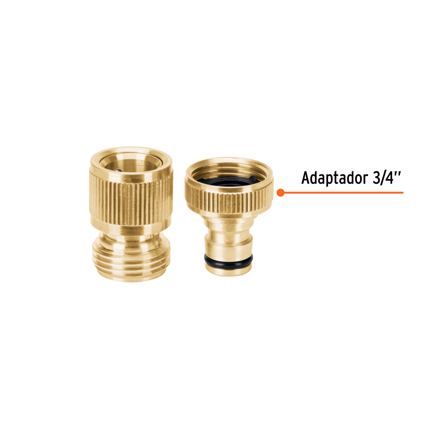 Conector 3/4' rápido de latón grifo-manguera sistema click. Modelo: CLICK-GRM